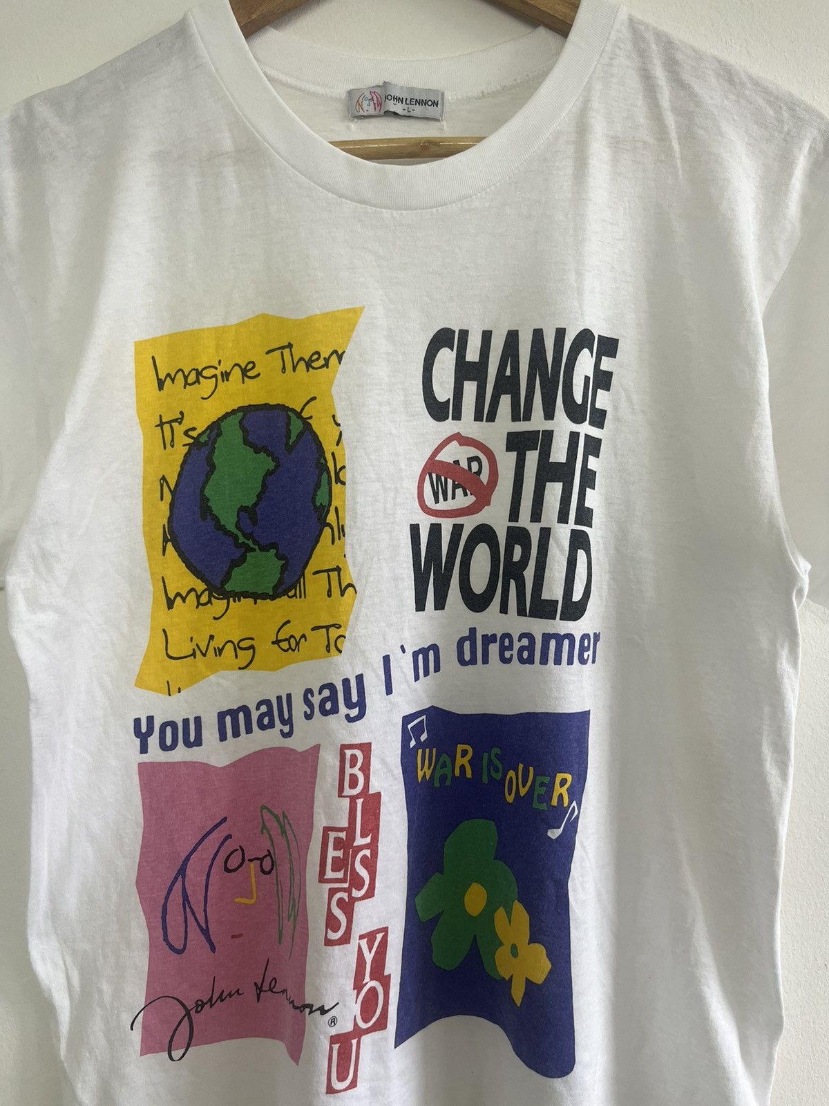 Band Tees × Vintage Vintage John Lennon The Beatles ‘Imagine’ Tshirt Size US S / EU 44-46 / 1 - 3 Thumbnail