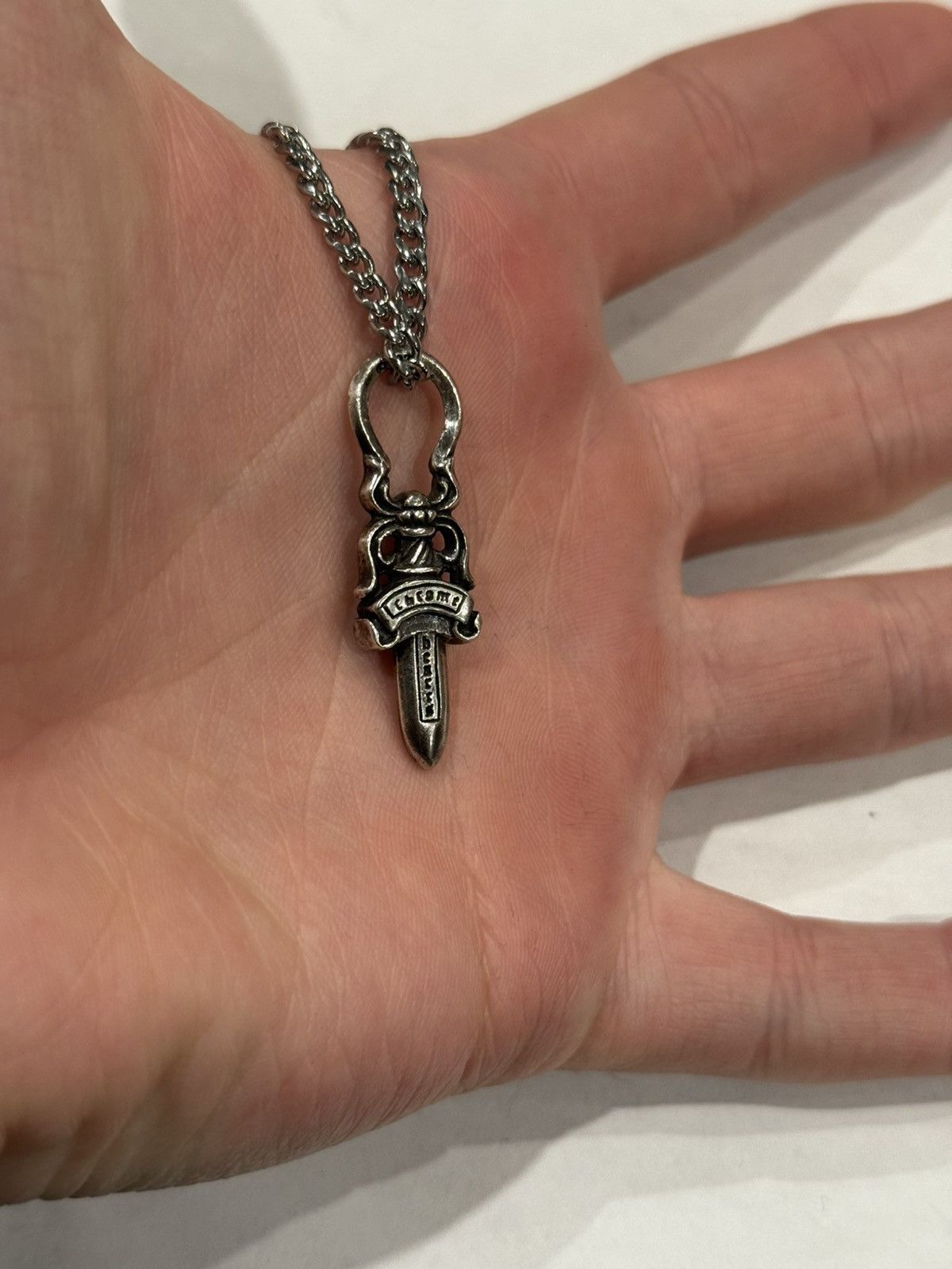 Chrome Hearts Chrome Hearts Dagger Pendant Cuban Link Chain Necklace 925 Size ONE SIZE - 3 Thumbnail