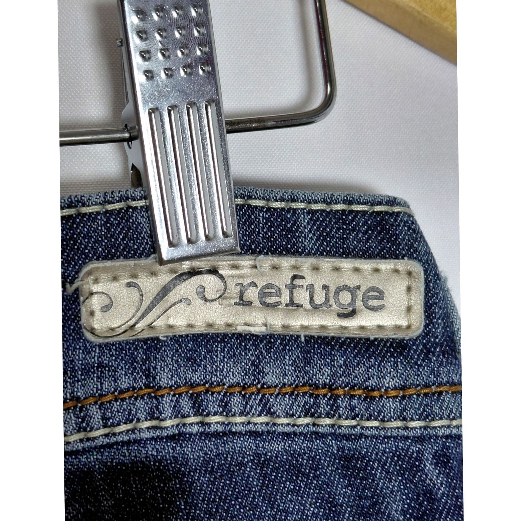 Vintage Refuge Uge Knockout Skinny Boot Jeans Blue Solid Denim Women Size 6 Size 28" / US 6 / IT 42 - 5 Thumbnail