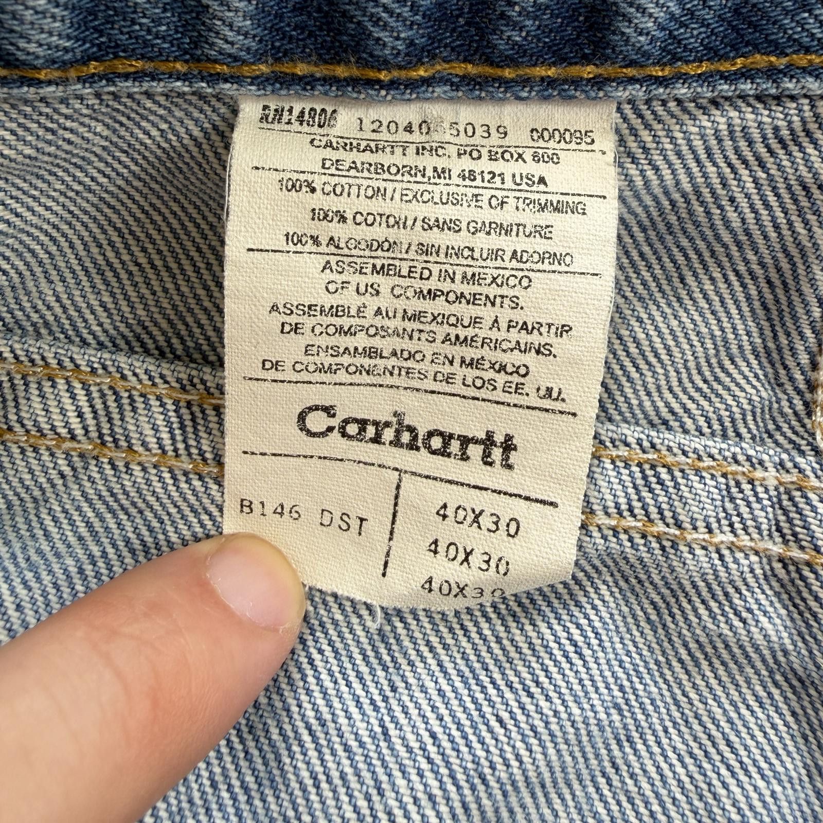 Carhartt Carhartt B146 DST Relaxed Fit Denim Jeans 40x30 Light Wash Size US 40 / EU 56 - 5 Thumbnail
