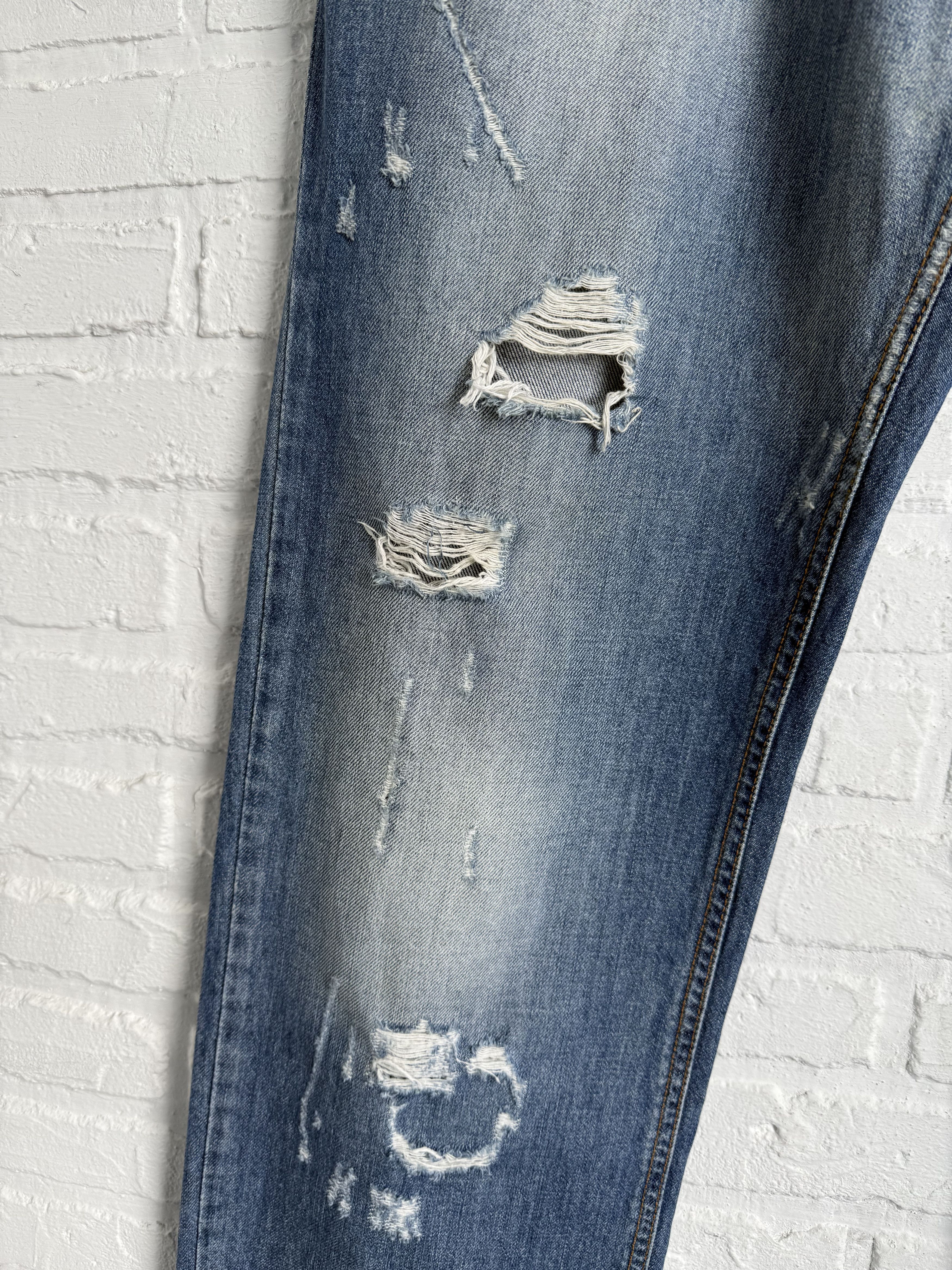 Dolce & Gabbana Vintage 2000s Dolce & Gabbana distressed jeans peace logo Size US 36 / EU 52 - 10 Thumbnail