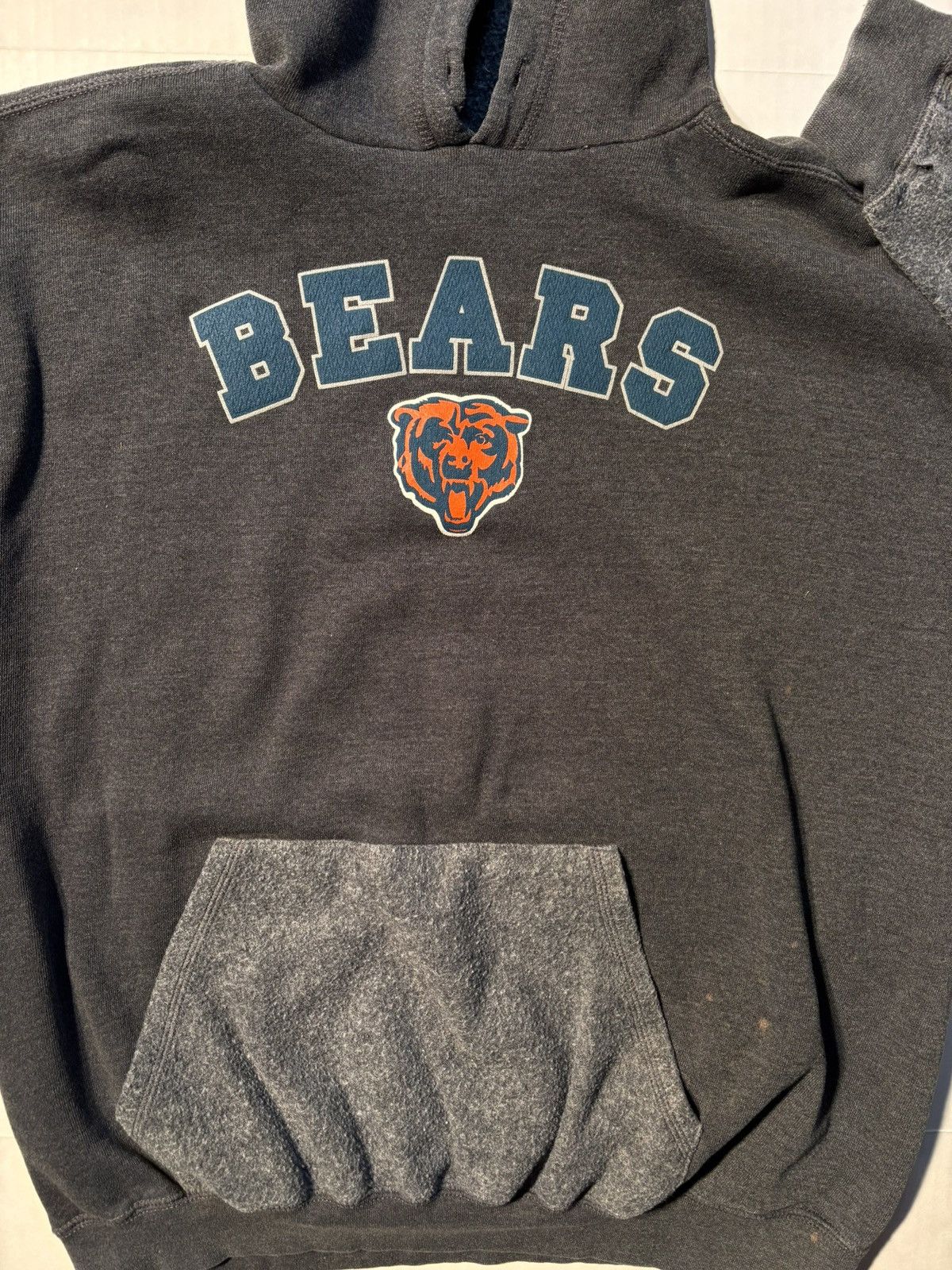 NFL Vtg CSA Chicago Bears Spellout Two Tone Pullover Hoodie L Size US L / EU 52-54 / 3 - 4 Thumbnail