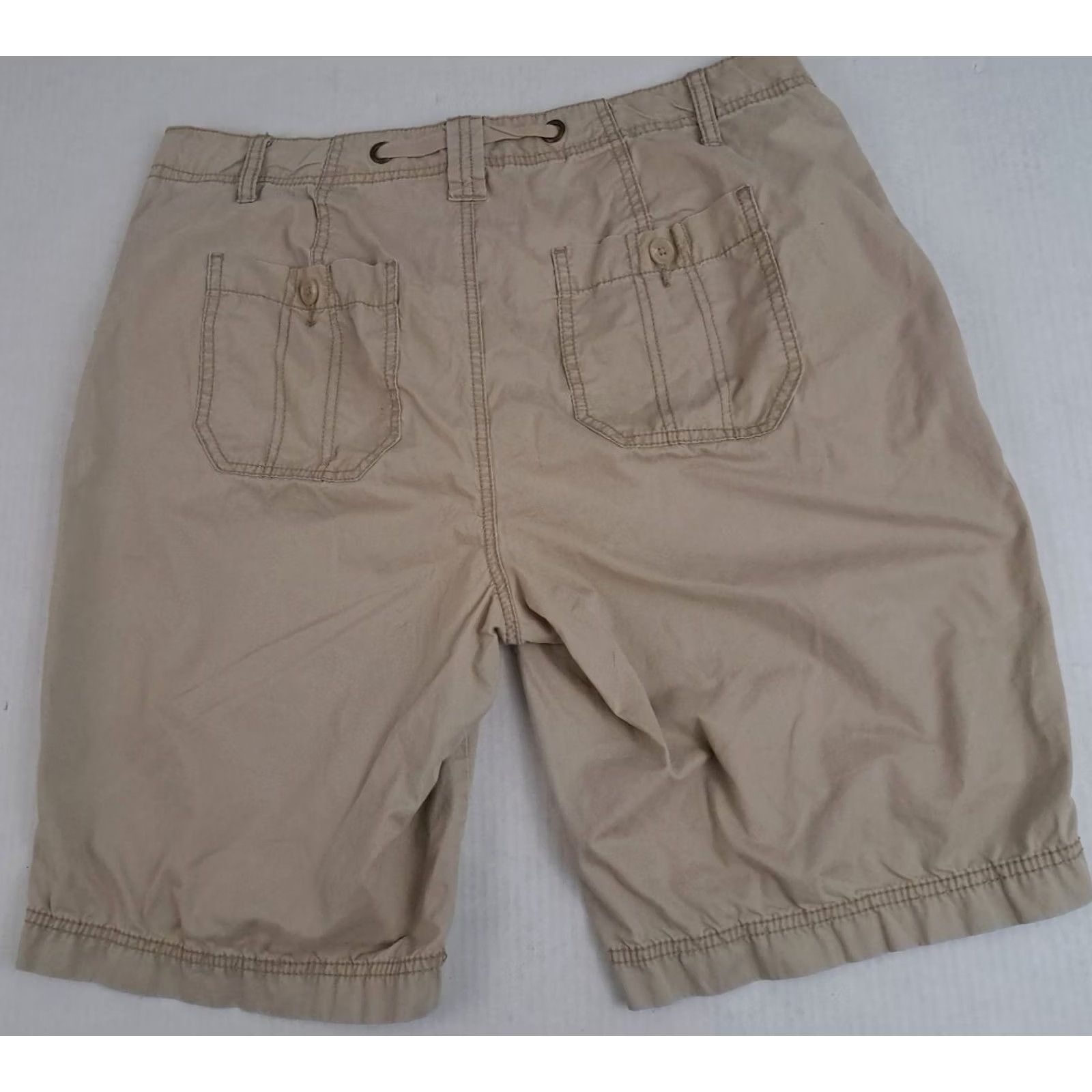 Vintage VINTAGE St. Johns Bay Khaki Hiking-Camping Shorts 16W Beige 100% Cotton Cargo with Pockets Regular Fit Women's Shorts Women Size 38" / US 16 / IT 52 - 2 Thumbnail