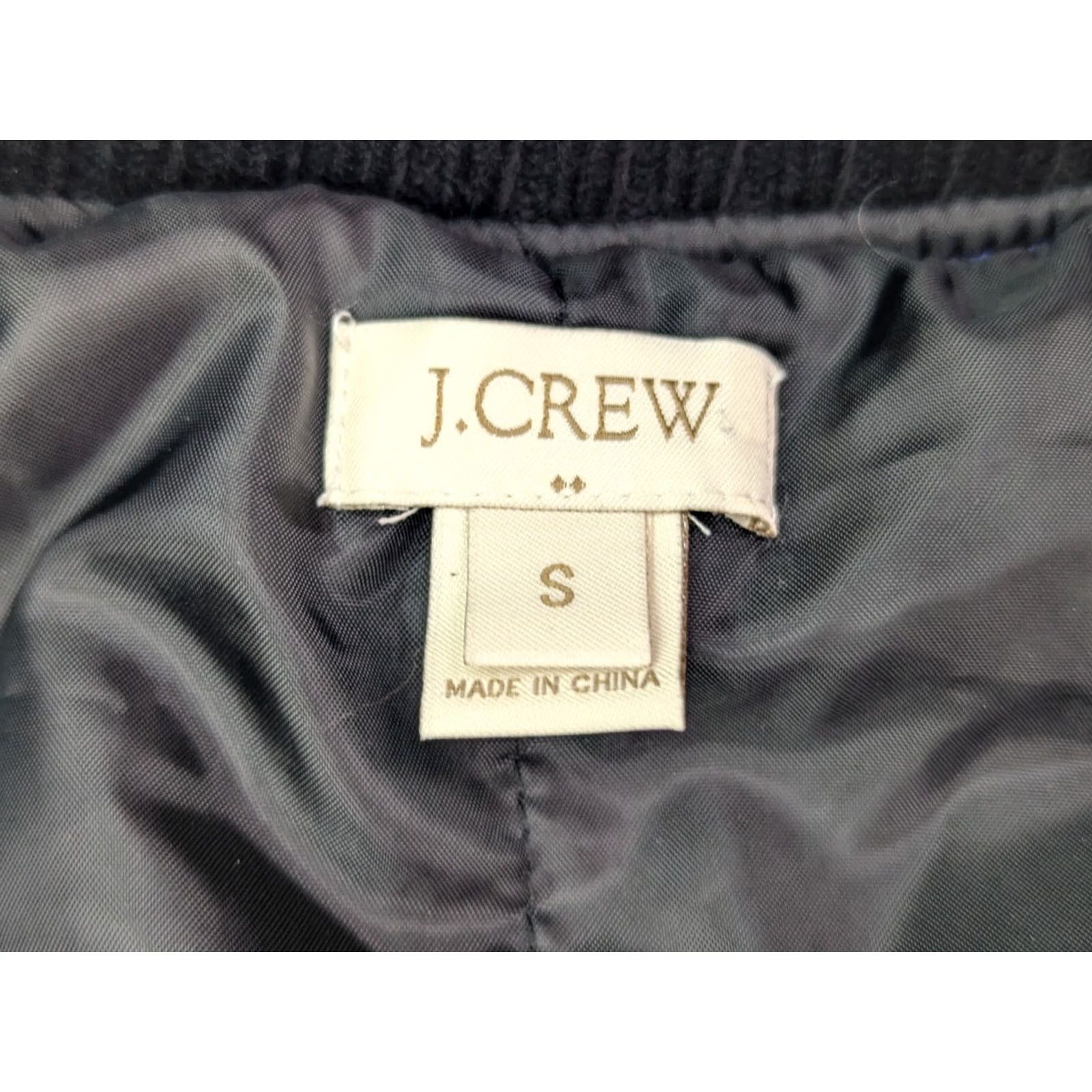 J.Crew J.CREW Bomber Jacket Blue Wool Blend Plaid S Women Size S / US 4 / IT 40 - 5 Thumbnail