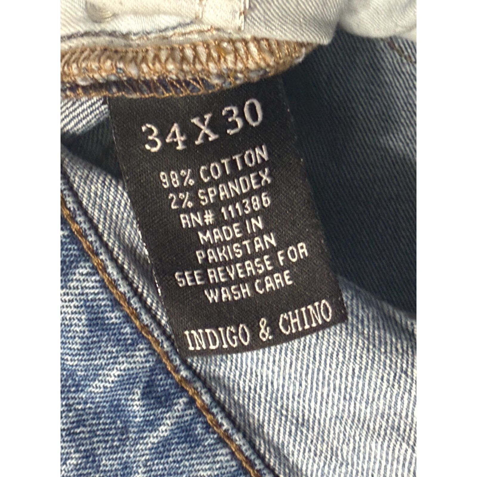 Vintage Indigo & Chino Jeans Men 34x30 Blue Denim Straight Pocket Jeans 5-Pocket Regular Rise Mid Vintage No Size US 34 / EU 50 - 5 Thumbnail