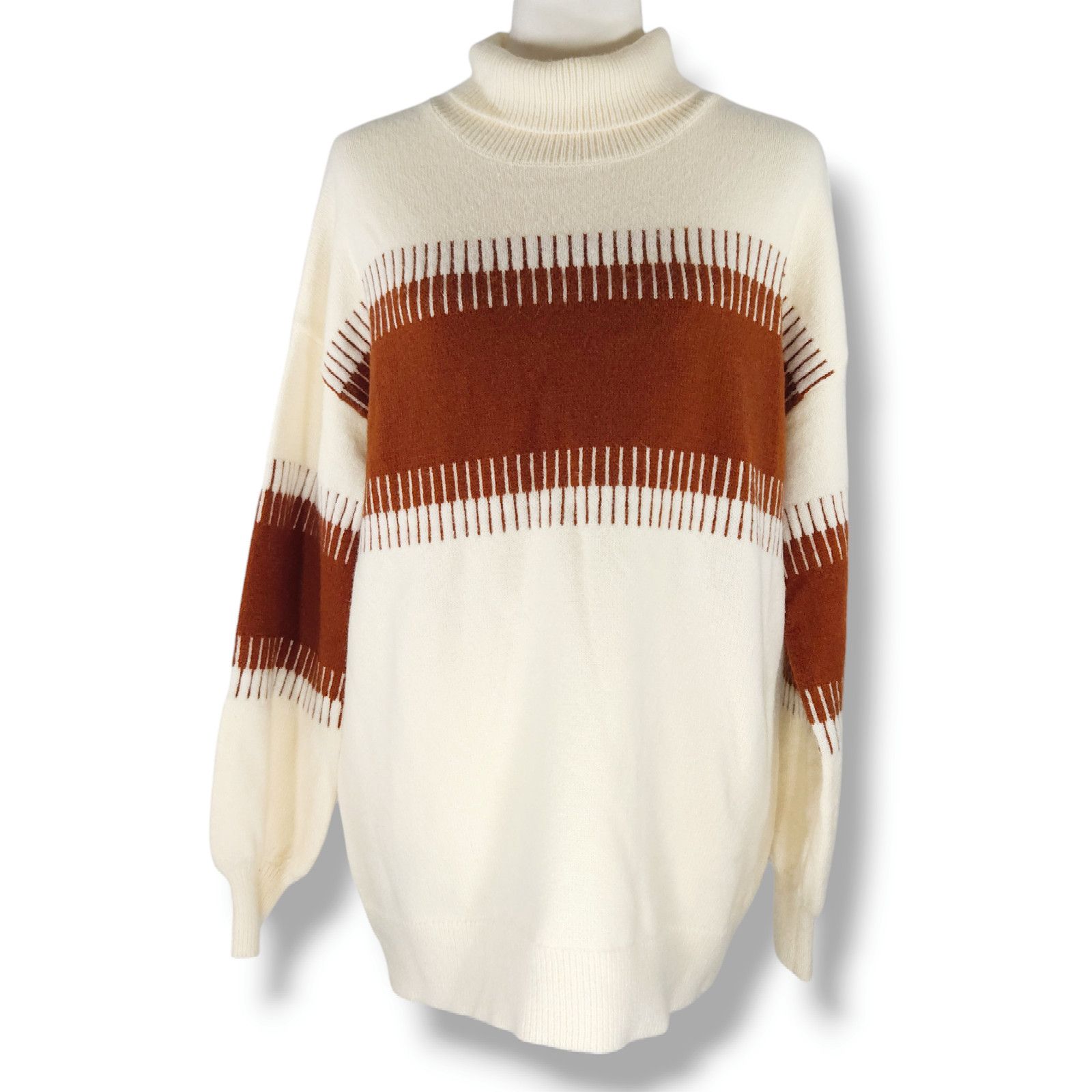 Other EUC Colorblock Cozy Turtle Neck Knit Sweater Sz. 1XL Size XL / US 12-14 / IT 48-50 - 3 Thumbnail