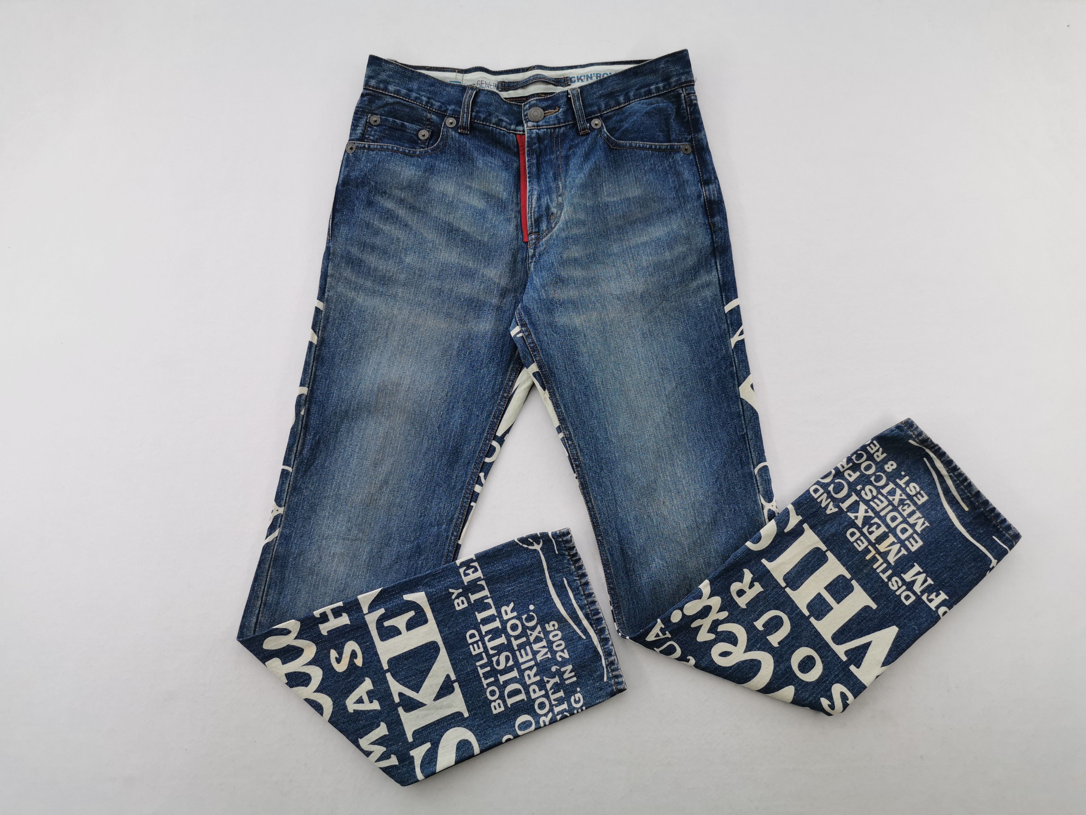 PPFM Vintage PPFM Overprint Denim Jeans Size L Waist 31 Size US 31 - 3 Thumbnail