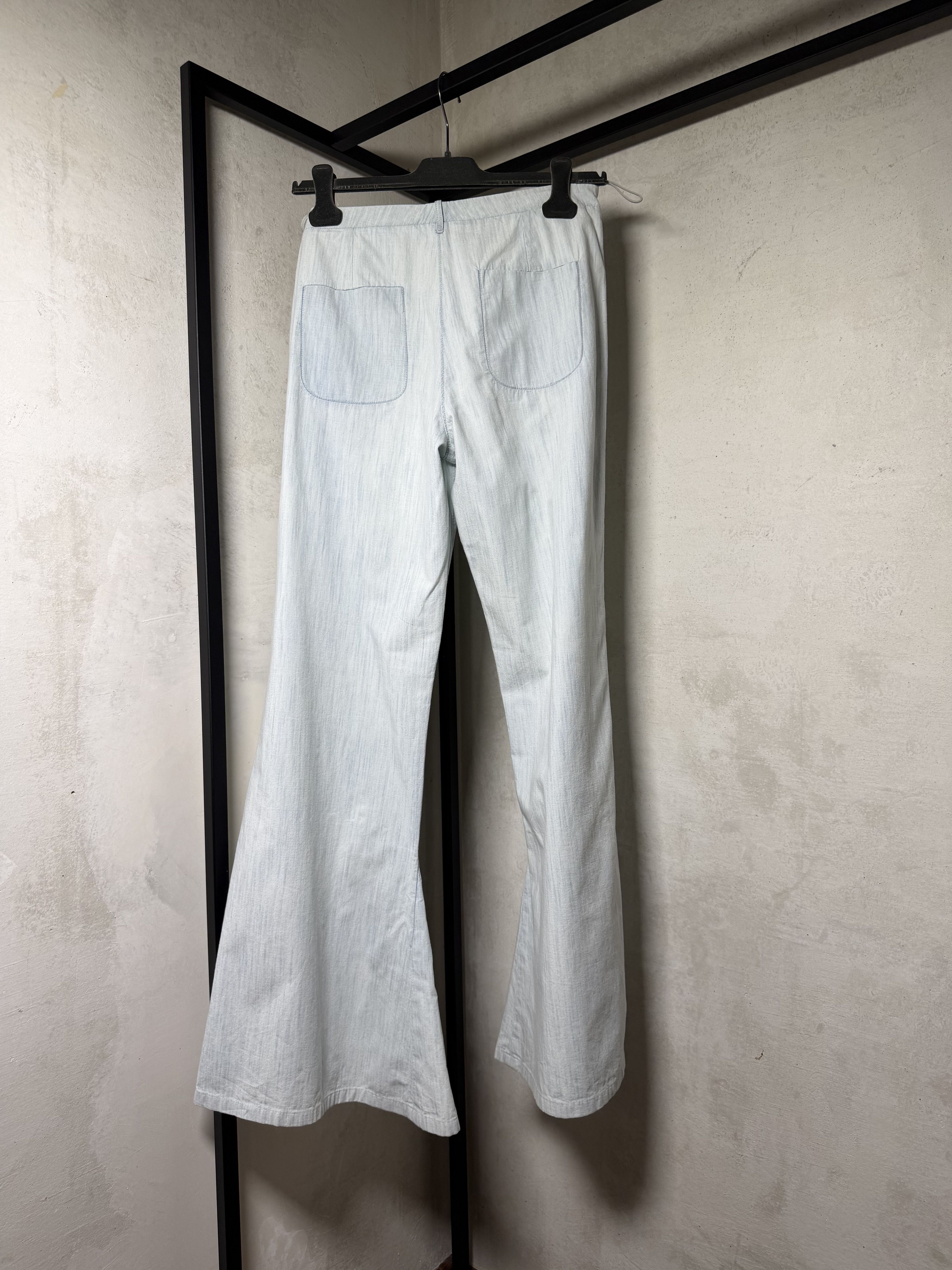 Chanel Chanel Blue Cotton Flared Hem Light Jeans Size 27" / US 4 / IT 40 - 11 Thumbnail