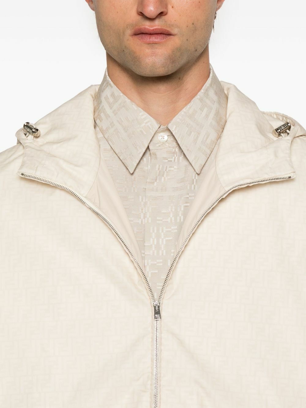 Fendi o1B3y1r0526 Hoodie in Light Beige Size US XL / EU 56 / 4 - 2 Thumbnail