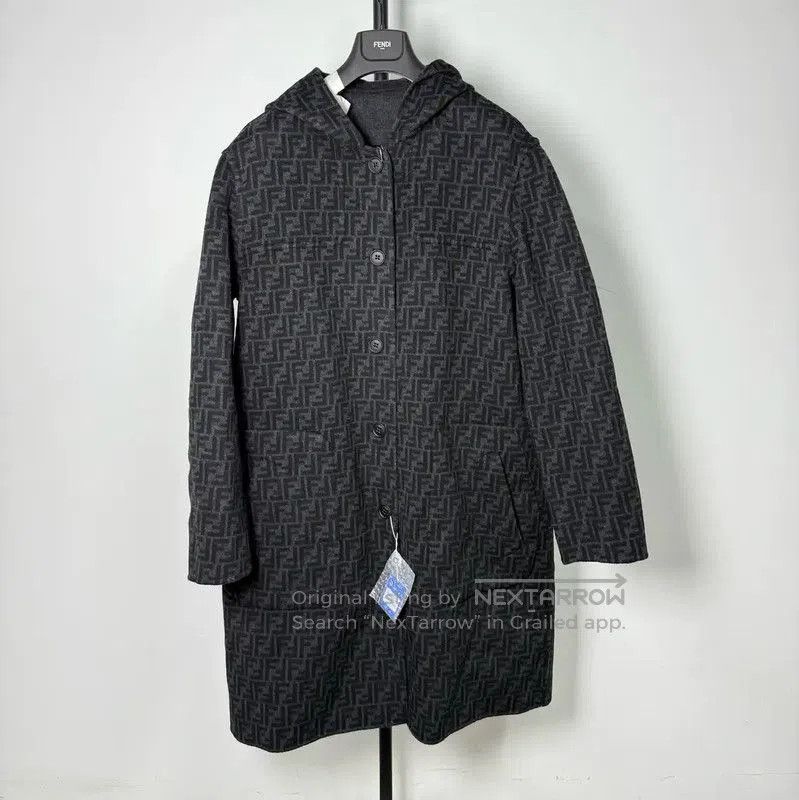 Fendi Fendi Men's Hooded Wool Coat in Multi-Color . Size US M / EU 48-50 / 2 - 1 Thumbnail