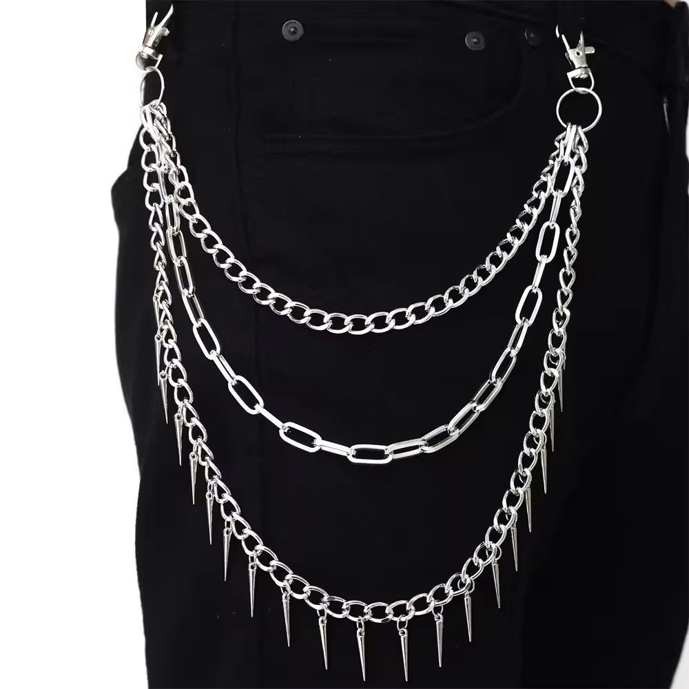 Jewelry Triple Spike Keychains Pant Chains Size ONE SIZE - 1 Thumbnail