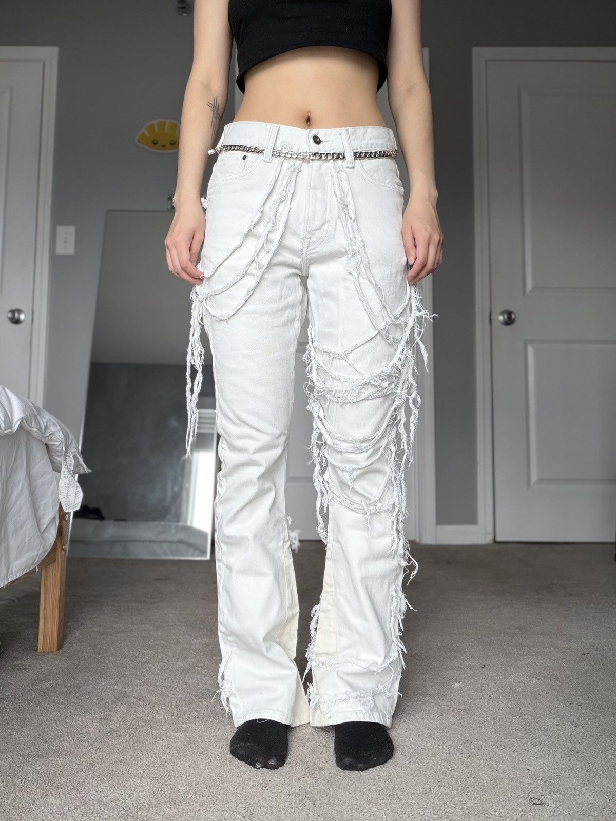 Other Shredded White Denim Tainted By Clay Size US 28 / EU 44 - 1 Thumbnail