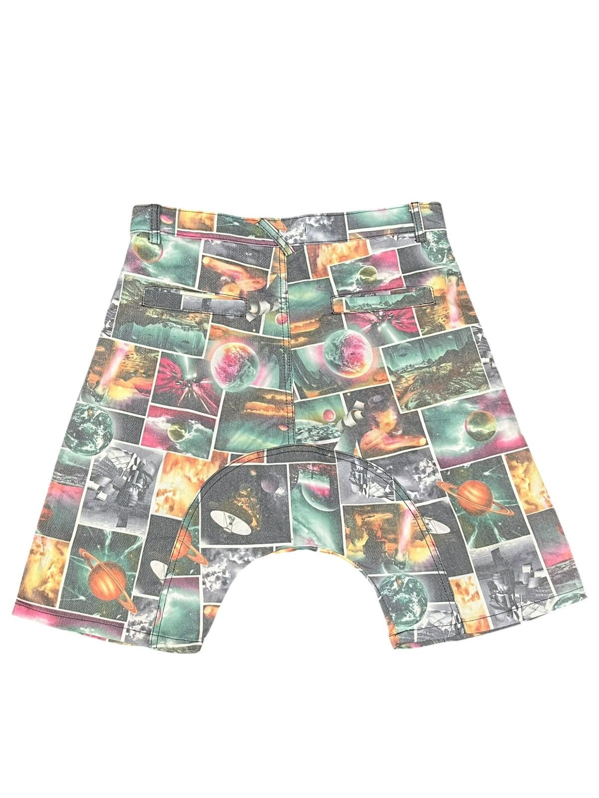 Japanese Brand Rare Open Arms Galaxy Orbit Cyber Y2K Space Shorts Size US 28 / EU 44 - 2 Thumbnail