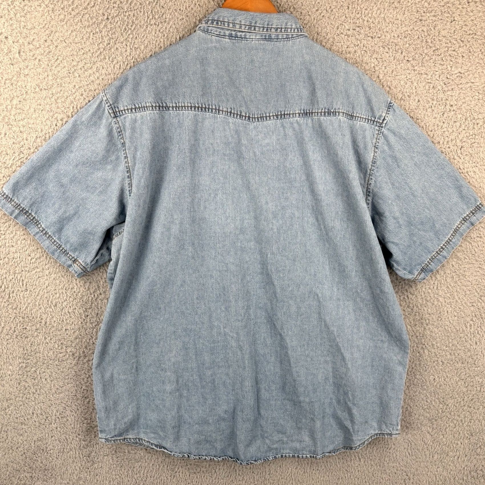 Denime Guide Gear Denim Pearl Snap Shirt Men XL Sawtooth Pocket Western Cowboy Rodeo Size US XL / EU 56 / 4 - 4 Thumbnail