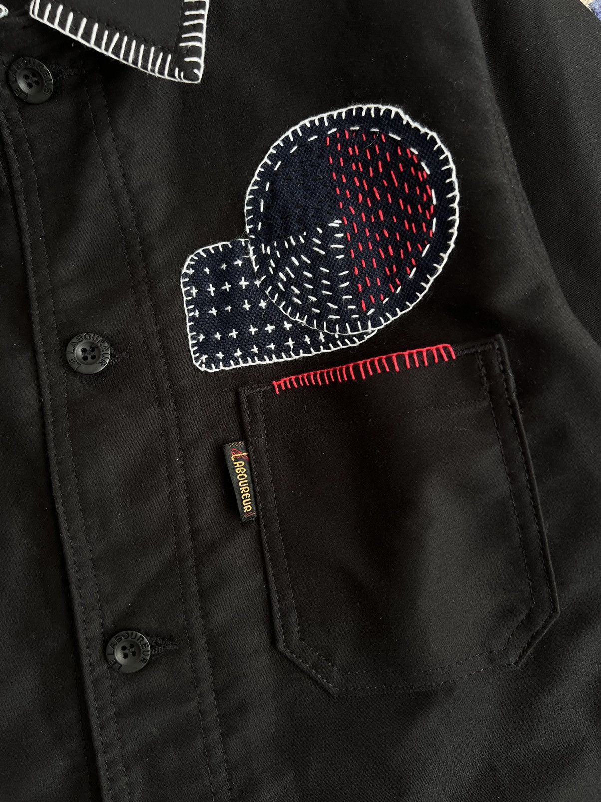 Le Laboureur 🇫🇷Le Laboureur Black Moleskin Sashiko Patched Chore Jacket Size US S / EU 44-46 / 1 - 9 Thumbnail