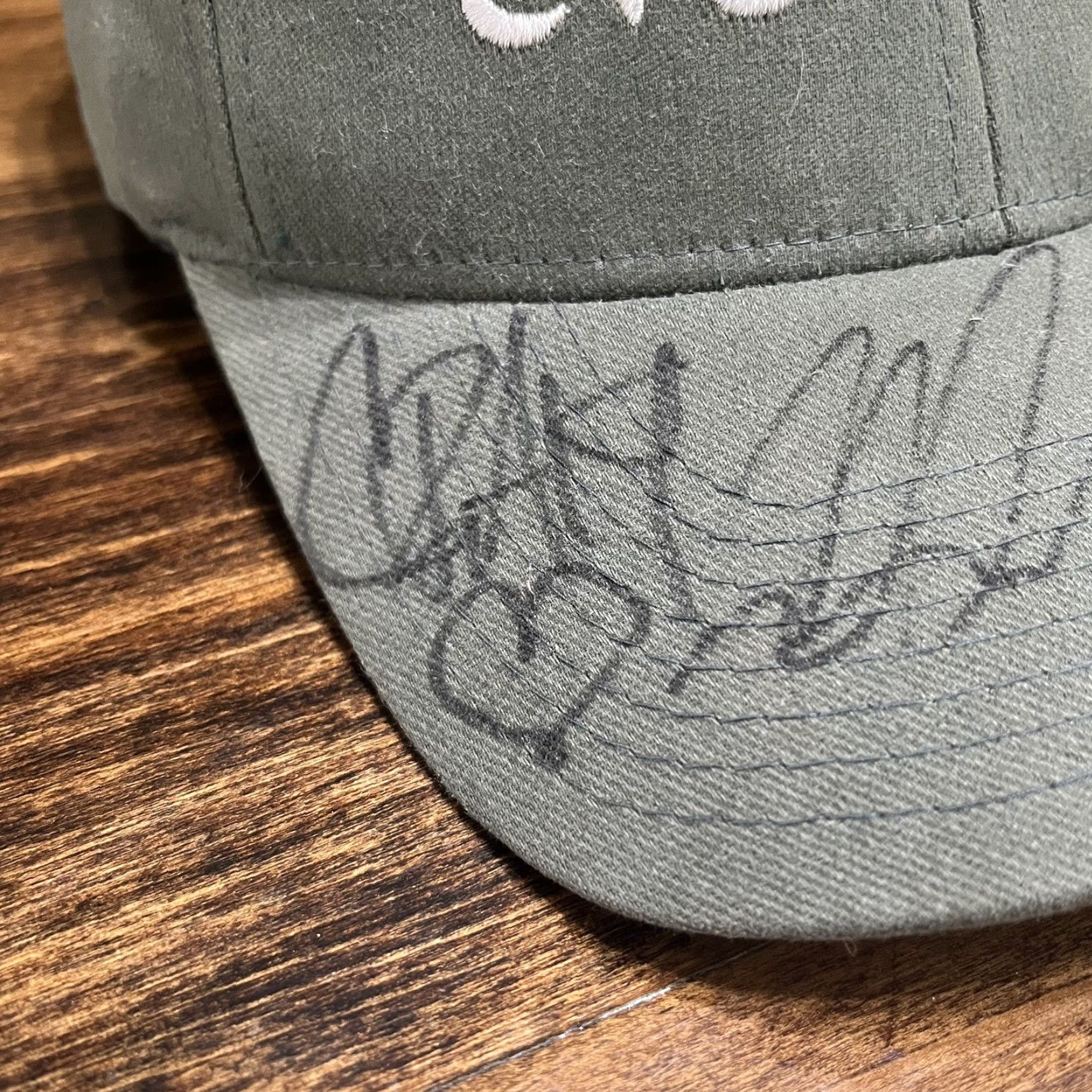 Vintage VINTAGE Flexfit Baseball Cap Hat Mens One Size S/M Green Signed Autograph 90s Punk Rock Tour Size ONE SIZE - 2 Thumbnail