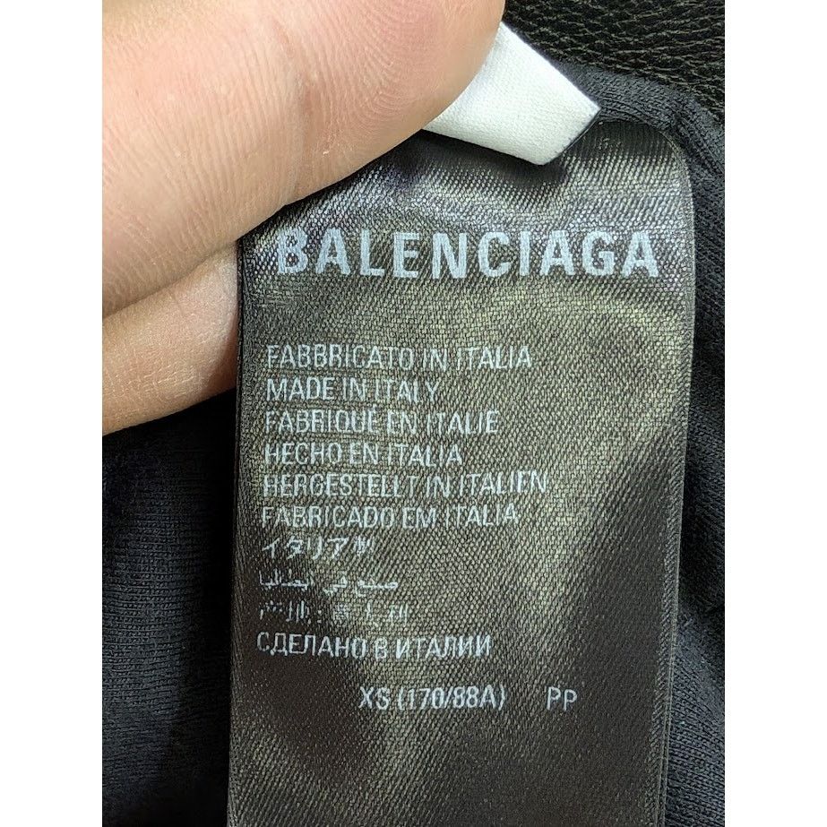 Balenciaga o1rshd1 Leather Sleeve Shearling Fleece Jacket in Black Size US XS / EU 42 / 0 - 20 Thumbnail