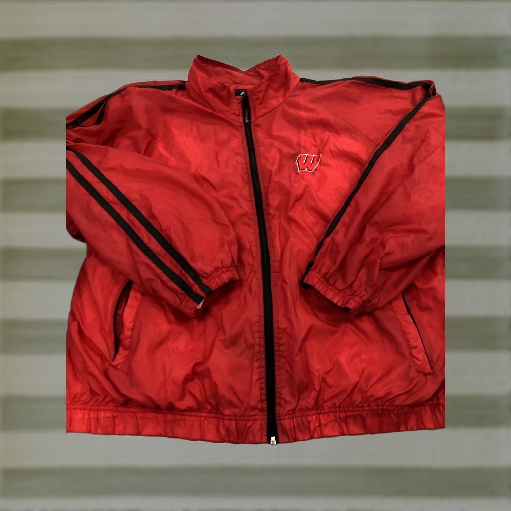 Pro Player VINTAGE Pro-player WISCONSIN BADGERS XL RED LIGHT LINED ZIP JACKET WINDBREAKER Size US XL / EU 56 / 4 - 1 Thumbnail