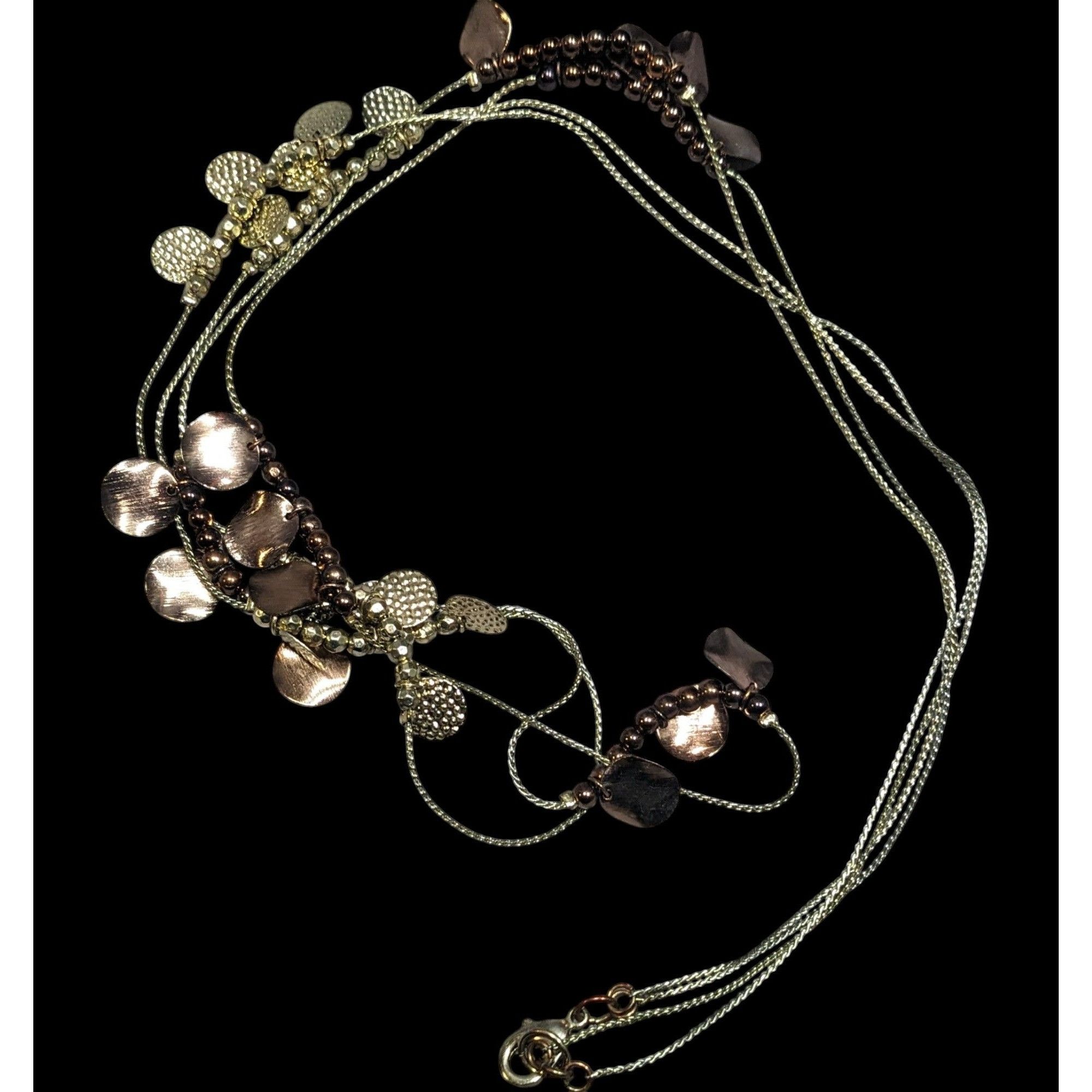 Other Elegant Bohemian Gold Tone Bead And Disc Charm Station Neckl Size ONE SIZE - 1 Thumbnail