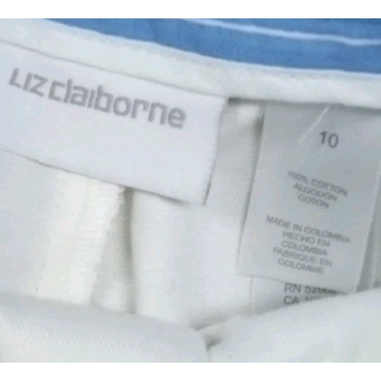 Liz Claiborne Liz Claiborne Carefree Women Shorts White 30" Waist 7" Inseam Size 10 Regular Mid Rise Flat Front Cotton Golf Casual Travel Mens Womens? Size 30" / US 8 / IT 44 - 3 Thumbnail