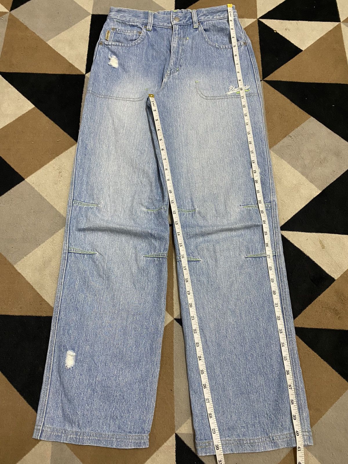 Japanese Brand Vintage Japanese Brands Faded Embroidered Distressed Jeans Size US 30 / EU 46 - 16 Thumbnail