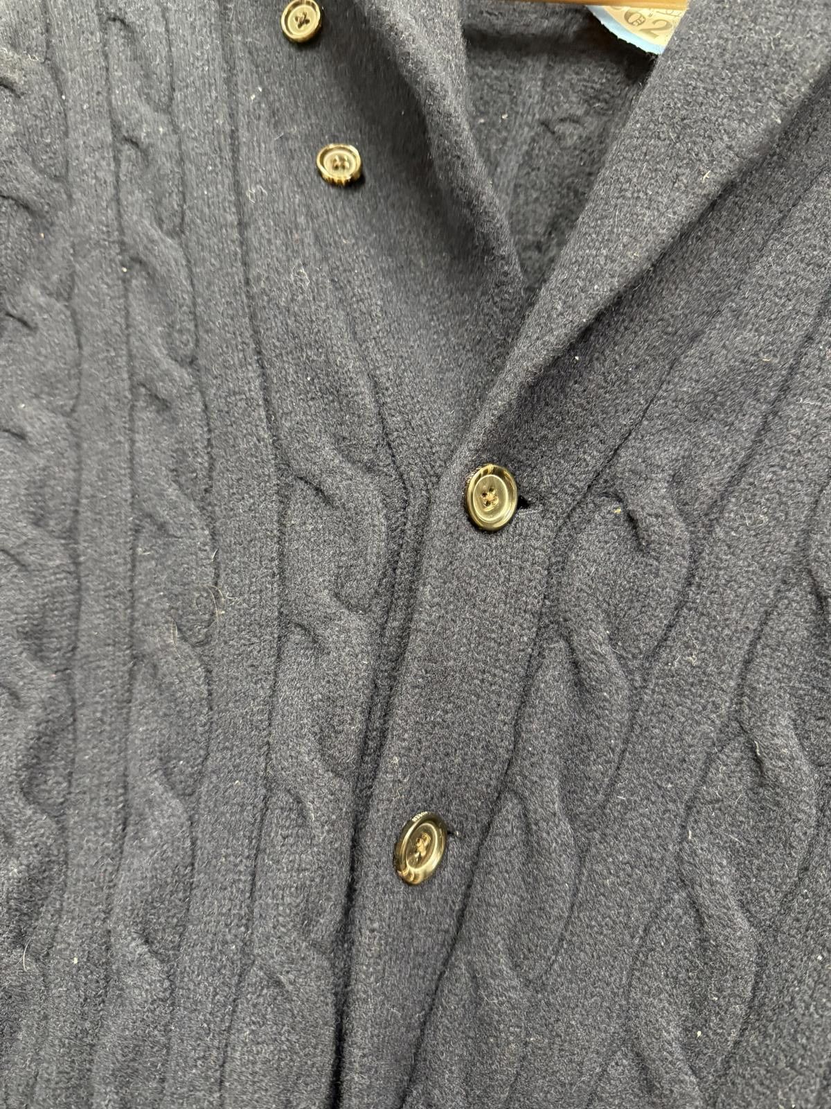 Polo Ralph Lauren Polo Ralph Lauren Navy Blue Cable Knit Cardigan Sweater Size US L / EU 52-54 / 3 - 3 Thumbnail