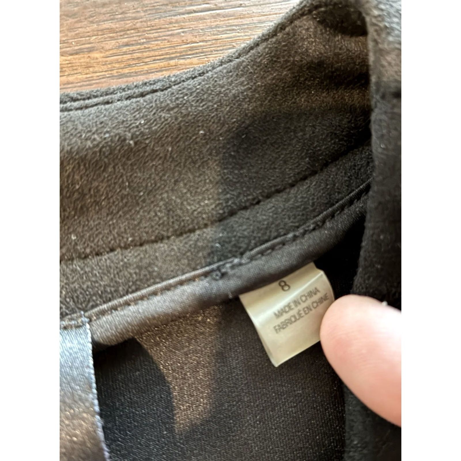 Vintage Tahari Womens Open Jacket Top Black Faux Leather Polyester Spandex 8 Size M / US 6-8 / IT 42-44 - 5 Thumbnail