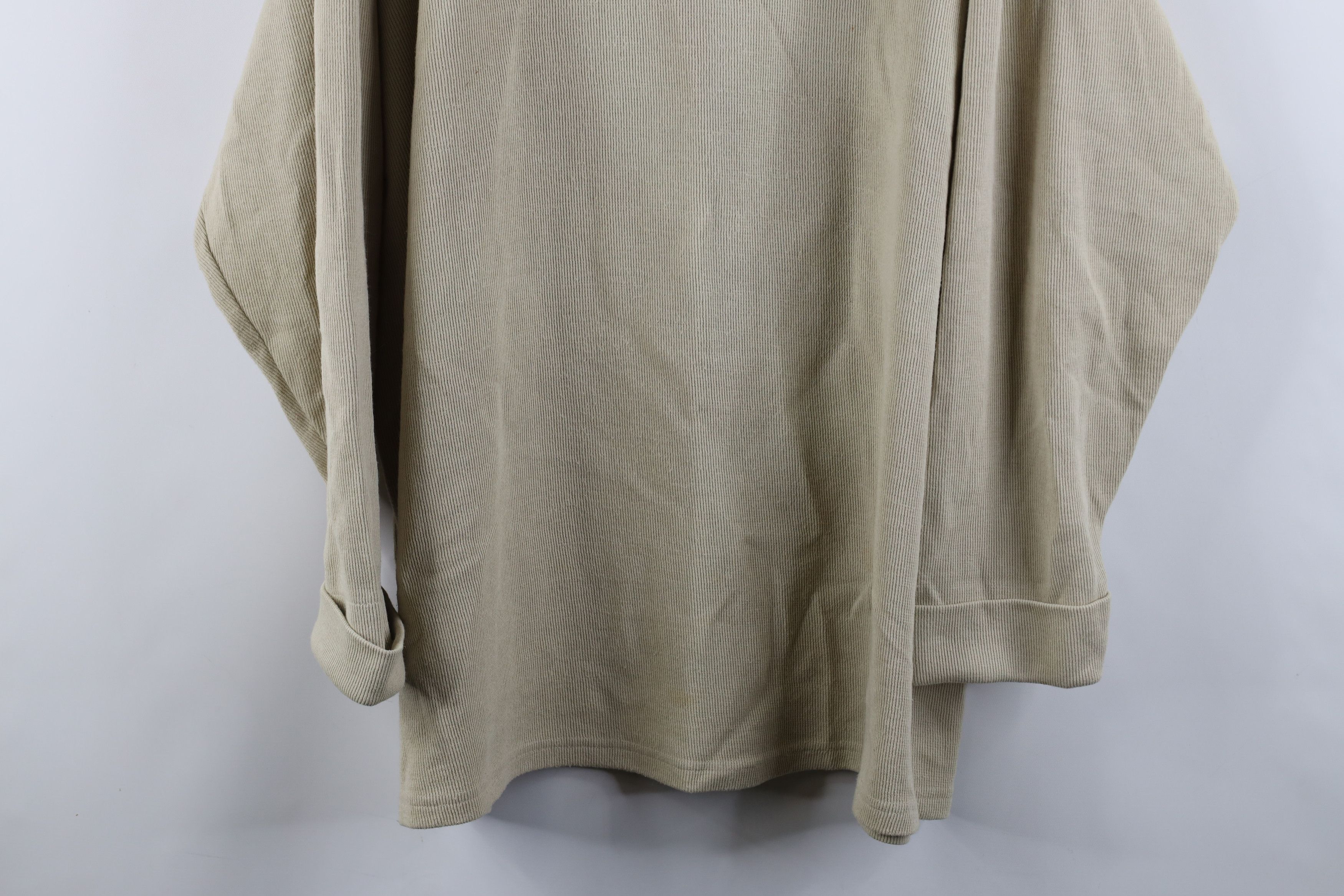 Express × Vintage Vintage 90s Express Ribbed Knit 3/4 Sleeve T-Shirt Beige Size XL / US 12-14 / IT 48-50 - 3 Thumbnail