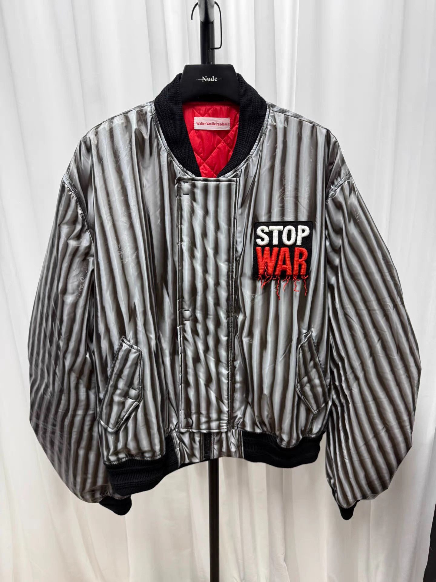 Walter Van Beirendonck Walter Van Beirendonck Striped Slogan Bomber K20 Size US L / EU 52-54 / 3 - 1 Thumbnail