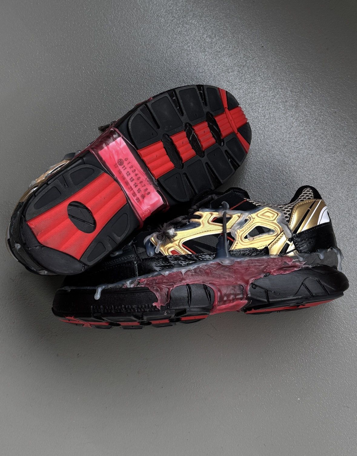 Maison Margiela Maison Margiela Fusion Sneakers Black Gold Red AW18 Size US 9 / EU 42 - 5 Thumbnail
