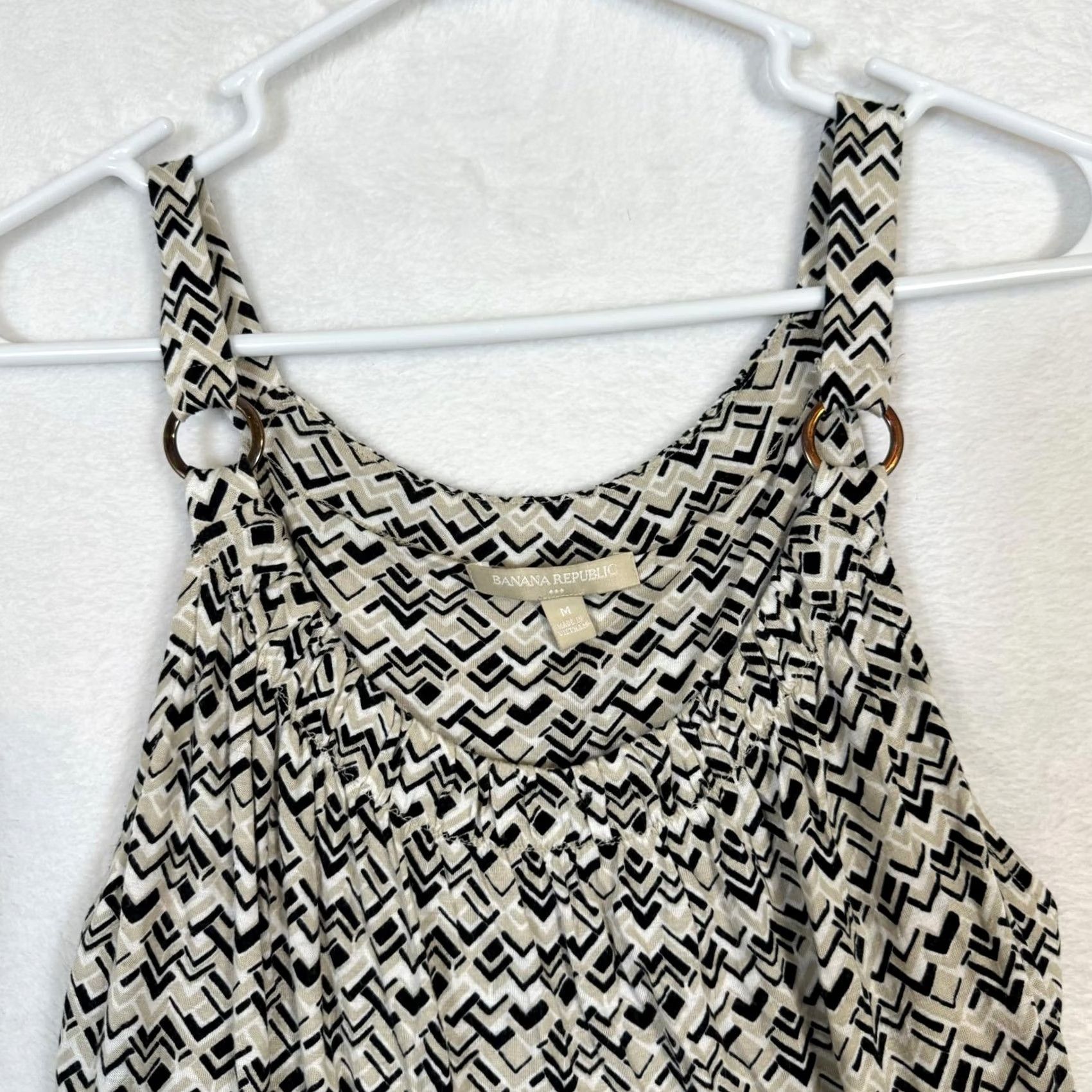 Banana Republic Banana Republic Women's Tan Sleeveless Mini Dress Geometric Size M – Exc W Size M / US 6-8 / IT 42-44 - 4 Thumbnail