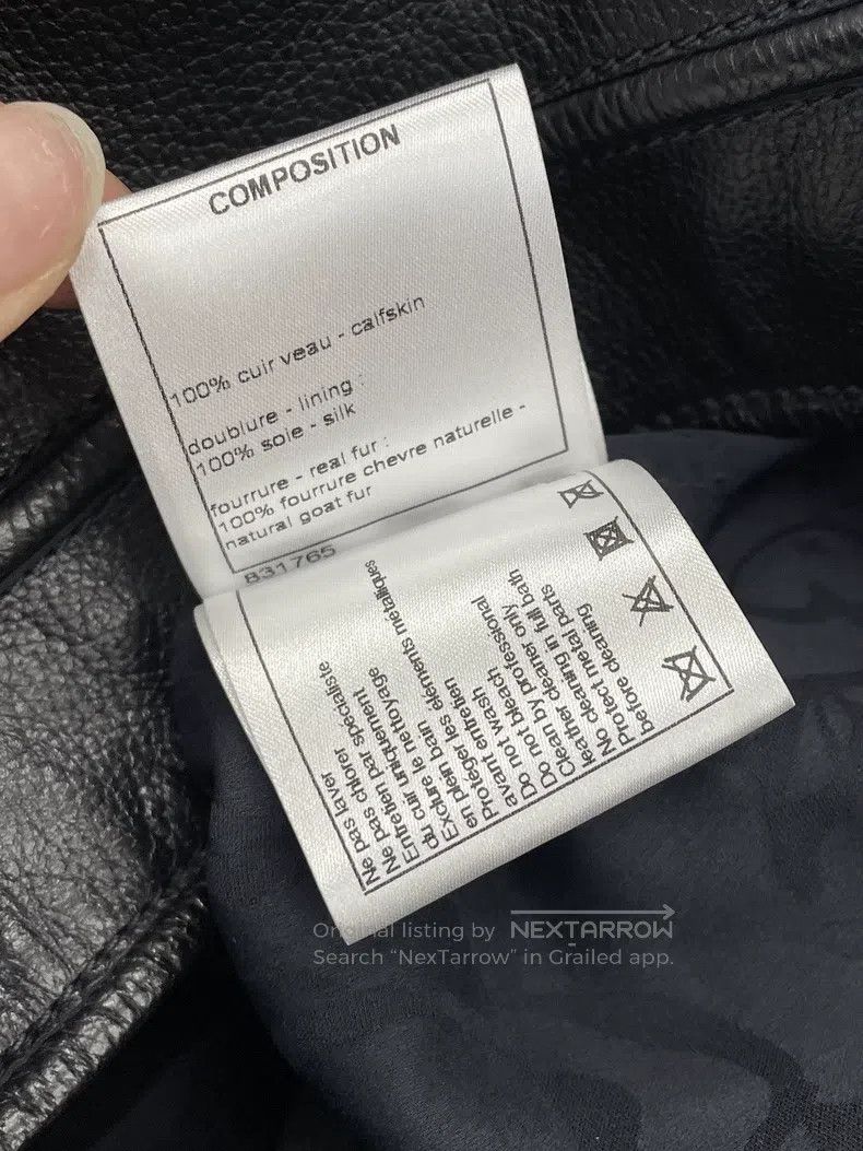 Chanel Chanel Hamburg Series Black Fur Collar Leather Jacket Size XXS / US 00 / IT 34 - 7 Thumbnail