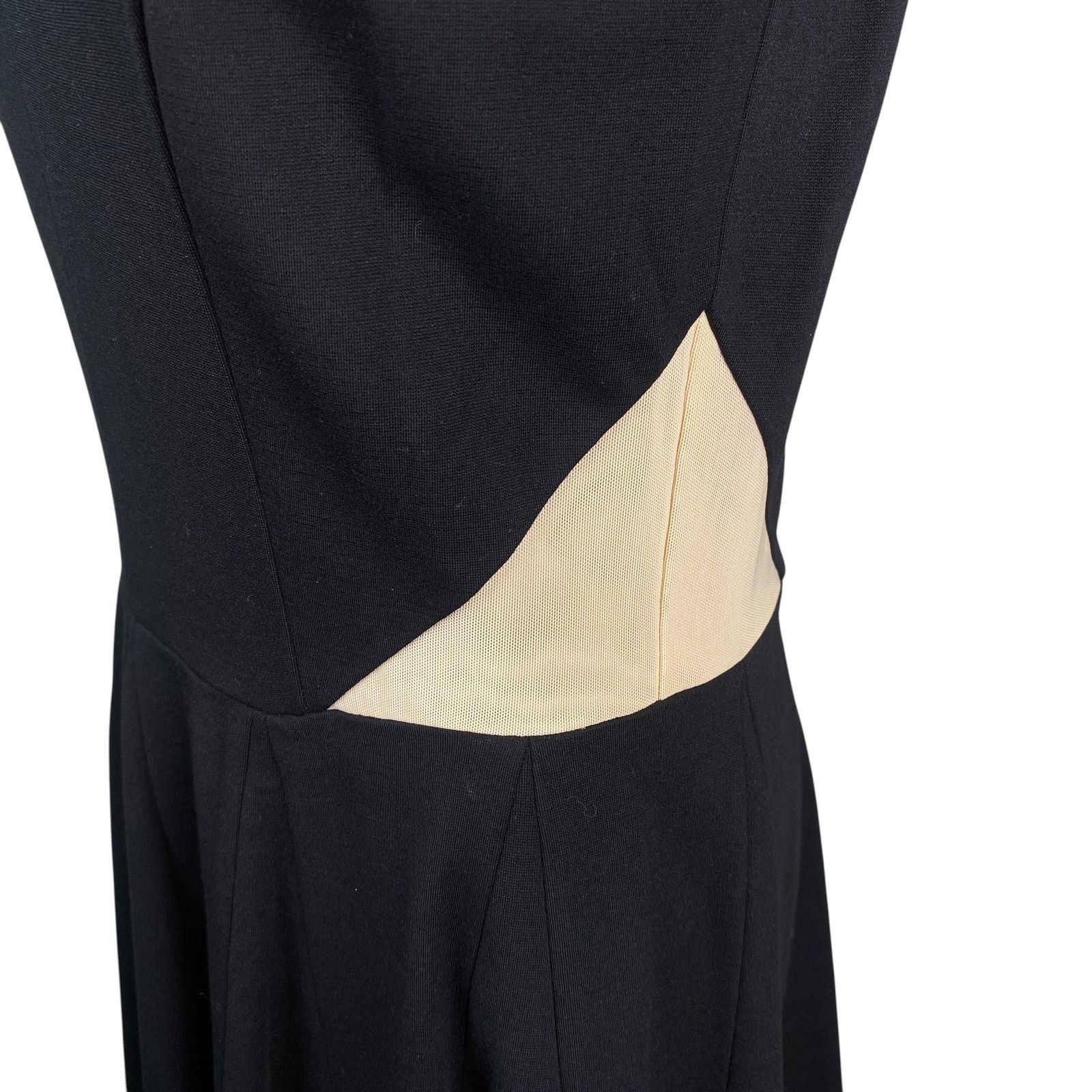Anthropologie Erin Fetherston Black Ponte Mesh Fit & Flare Dress - Size 6 Size M / US 6-8 / IT 42-44 - 3 Thumbnail