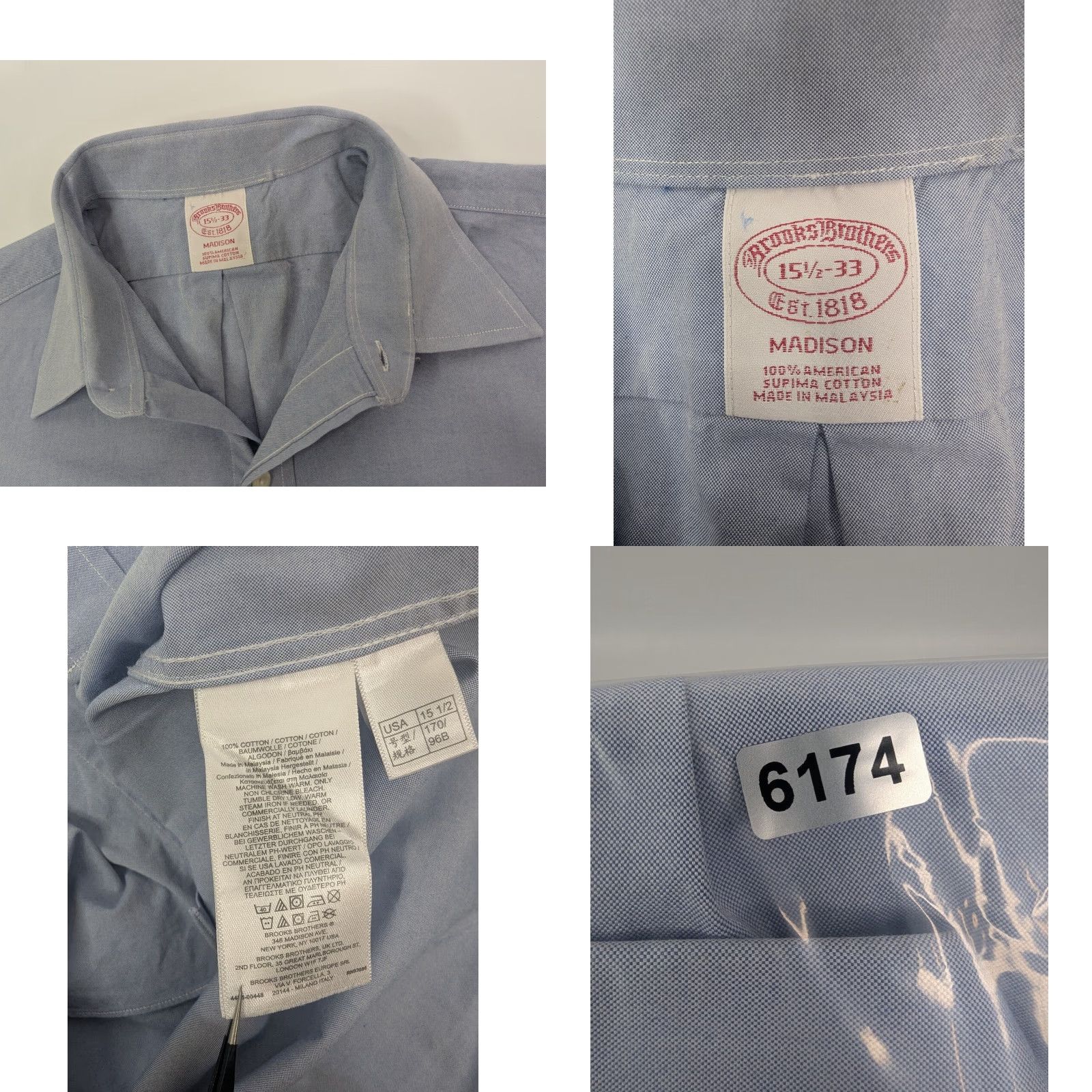 Brooks Brothers Brooks Brothers Madison Non Iron Blue Button L/S Shirt 15.5-33 Supima Cotton Dress Shirt Men Regular Long Sleeve Collared Size US L / EU 52-54 / 3 - 8 Thumbnail