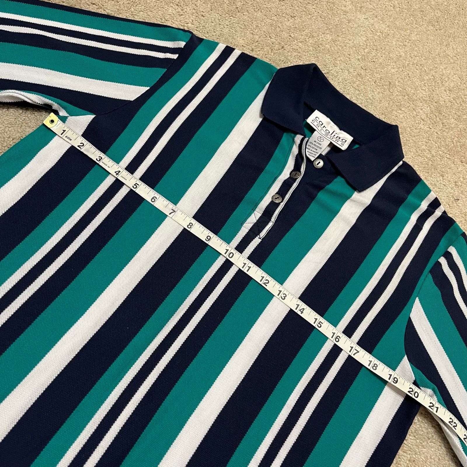 Other Carolina Colours Navy/Green Long Sleeeve Polo Shirt Medium Size US M / EU 48-50 / 2 - 5 Thumbnail