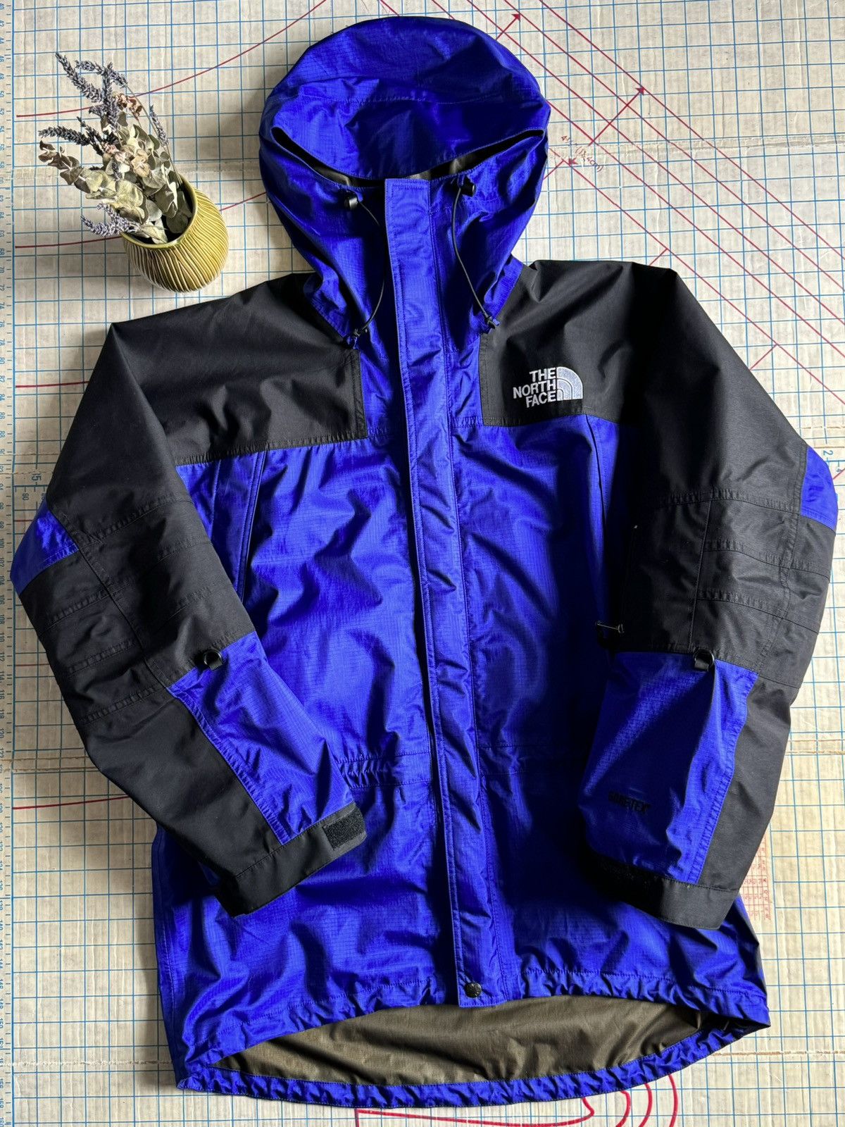 Vintage North Face Gore-Tex Blue Hooded Full Zip Logo Jacket Mens shops XXL READ