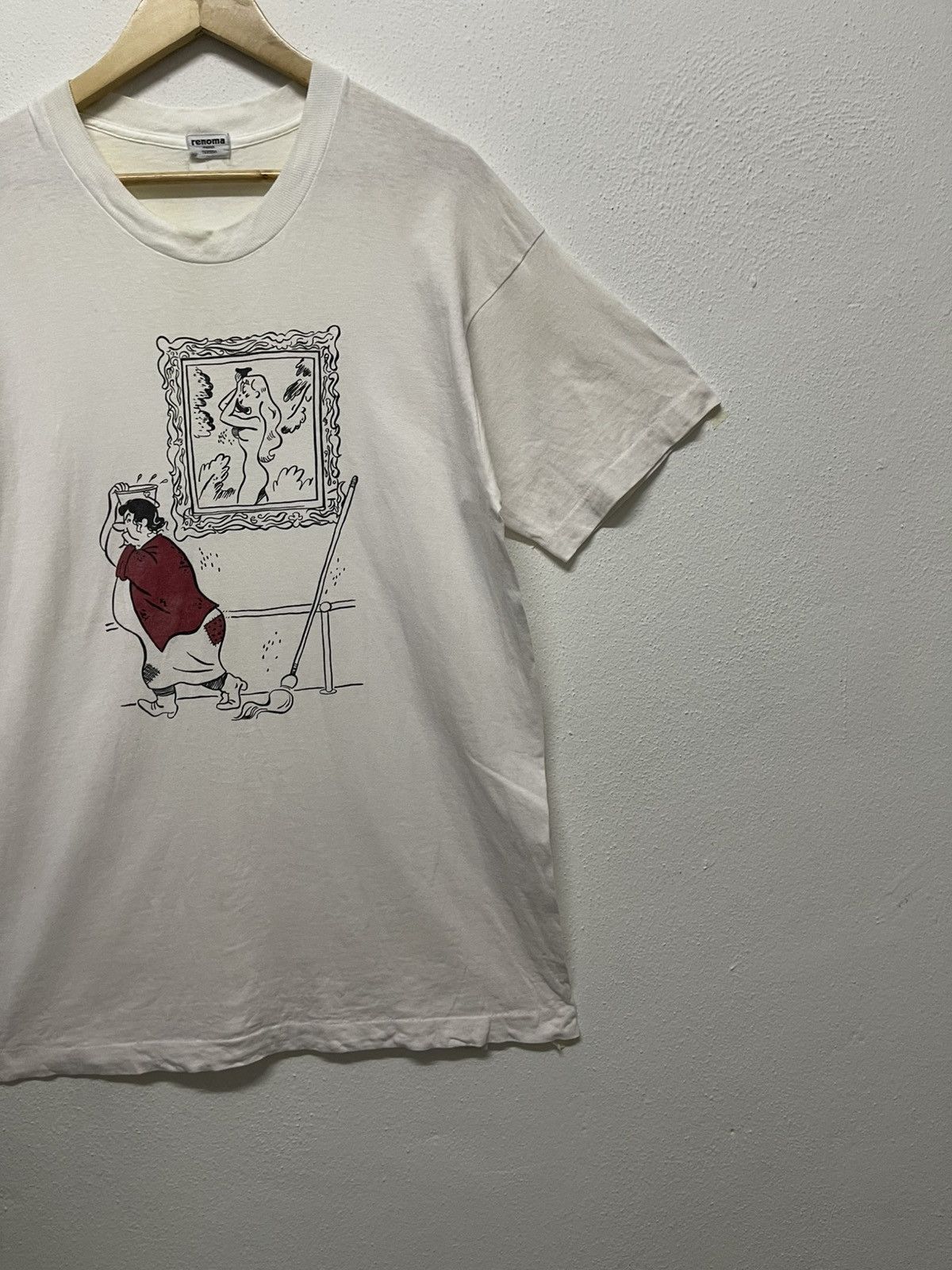 Japanese Brand × Renoma × Vintage 🐐90s RENOMA PARIS TSHIRT RARE GRAPHIC SINGLE STITCH Size US L / EU 52-54 / 3 - 3 Thumbnail