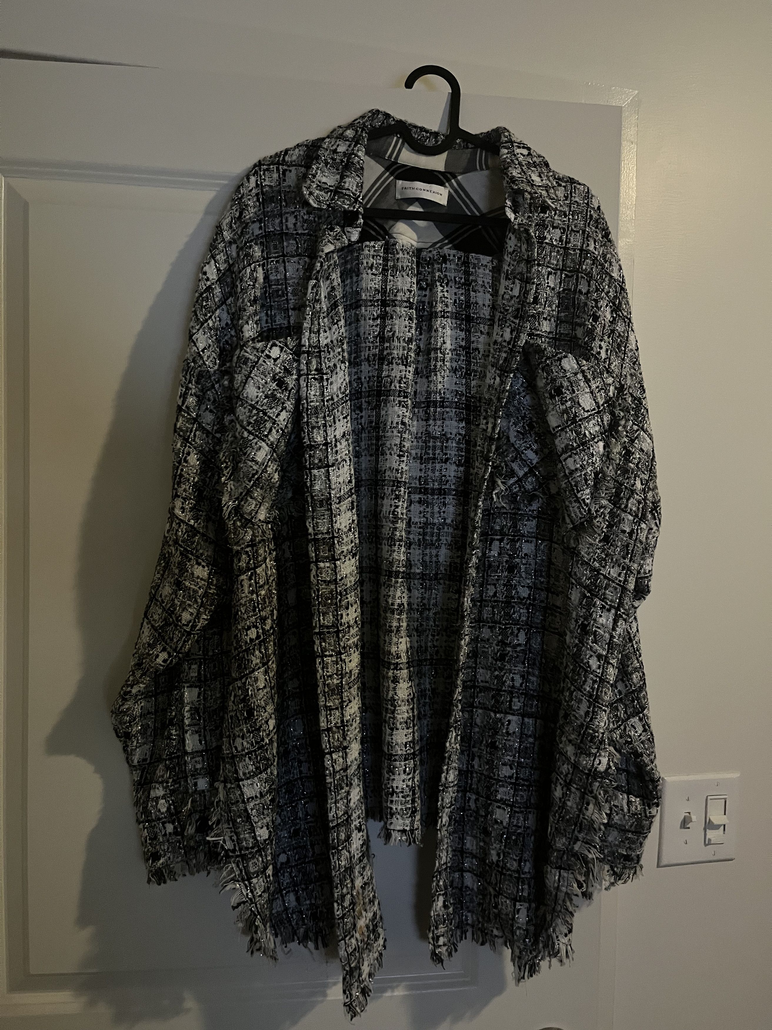 Faith Connexion Oversized Tweed Overshirt Size US S / EU 44-46 / 1 - 1 Thumbnail