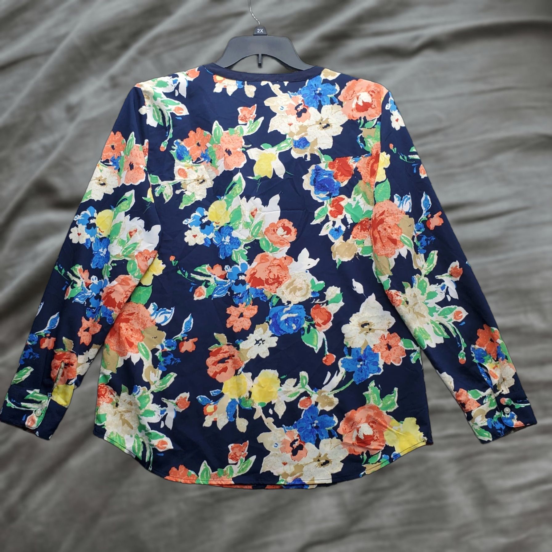 Ralph Lauren Lauren Ralph Lauren Blouse Womens L Floral Long Sleeve V-Neck Pullover Top Multicolor Shirt Environmental Size L / US 10 / IT 46 - 1 Thumbnail