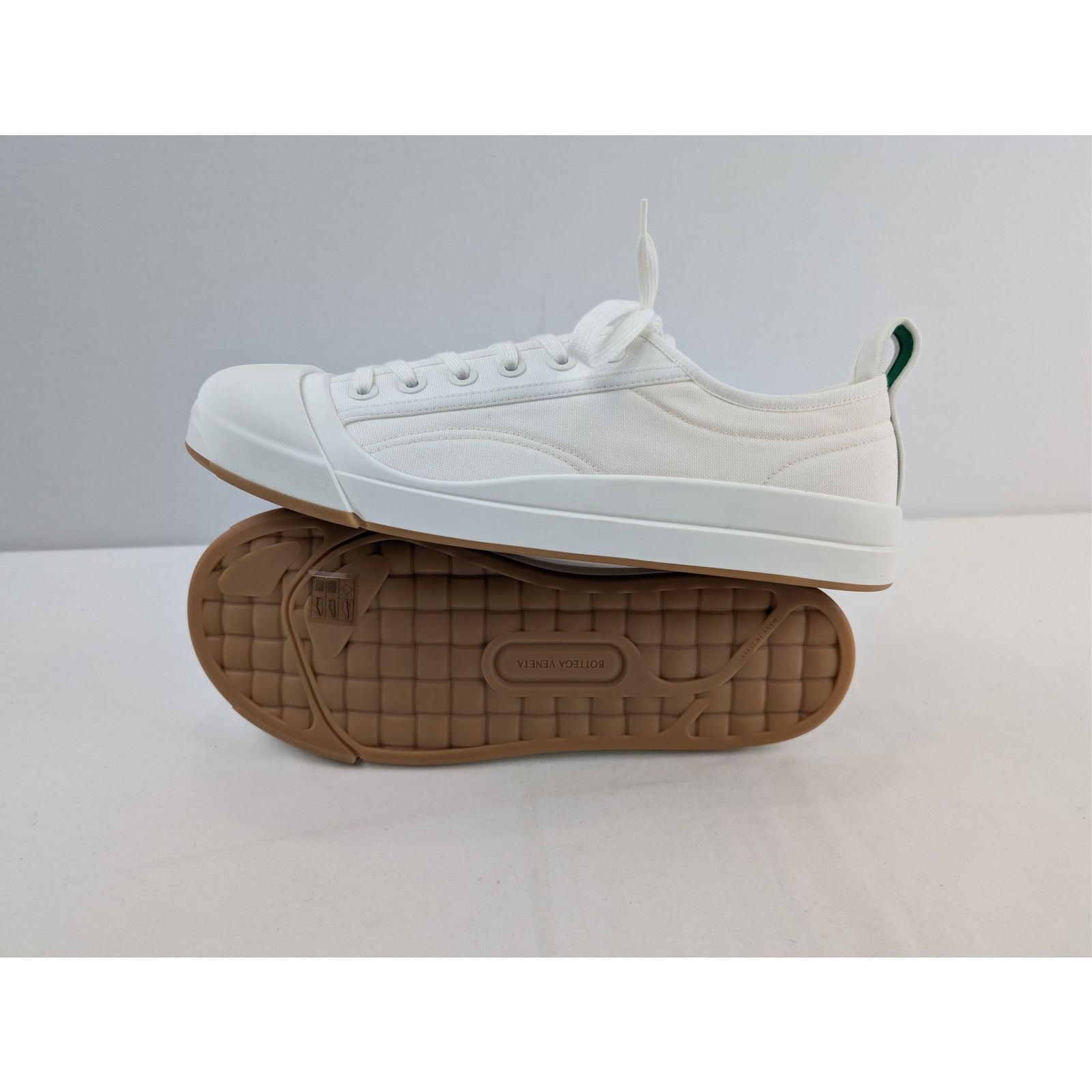 Bottega Veneta o1rshd1 Canvas Vulcan Low Top Sneakers in Optic White Size US 12 / EU 45 - 13 Thumbnail