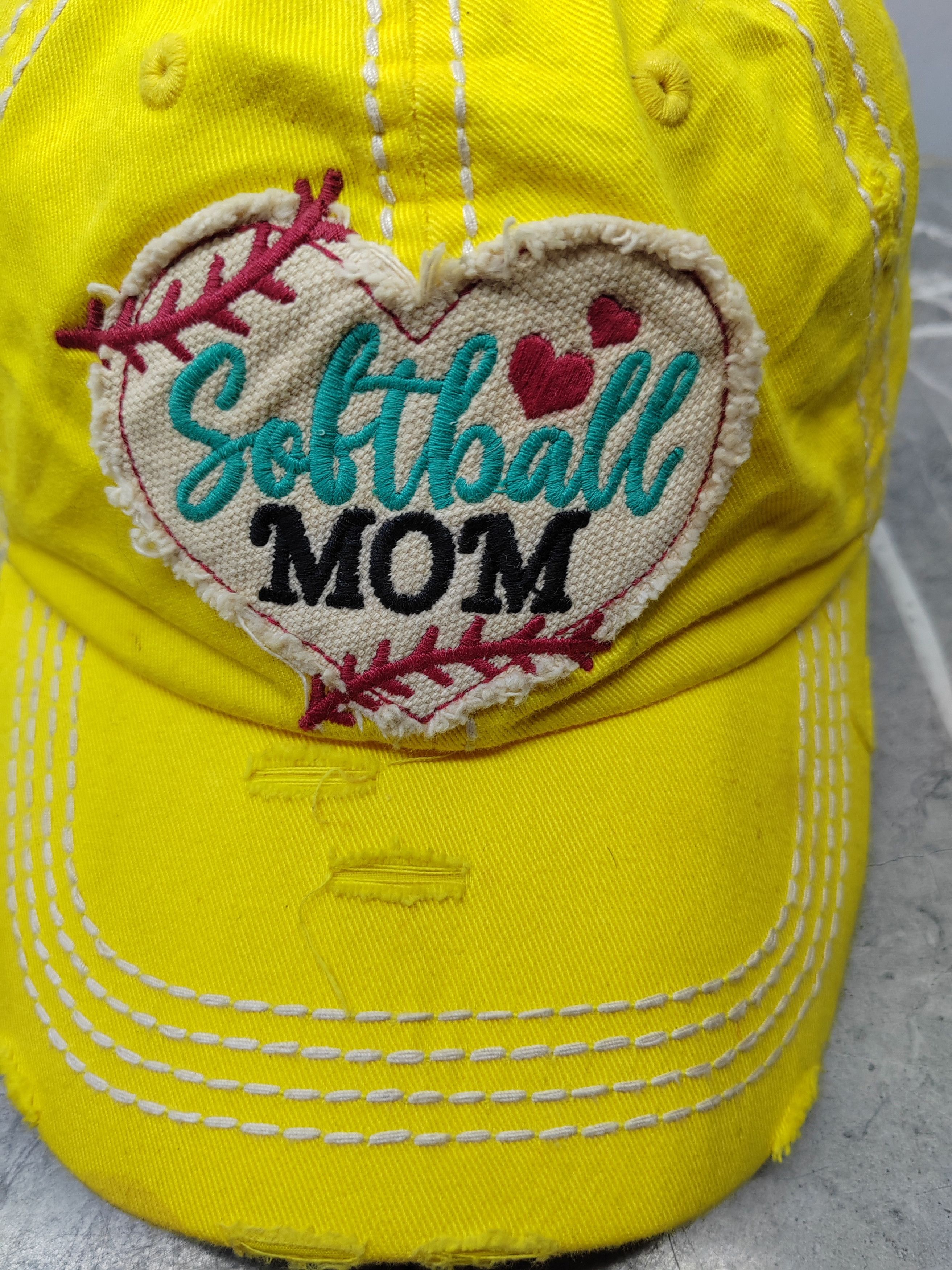 Japanese Brand Vintage Softball Mom Distressed Style Cap Hat Size ONE SIZE - 3 Thumbnail