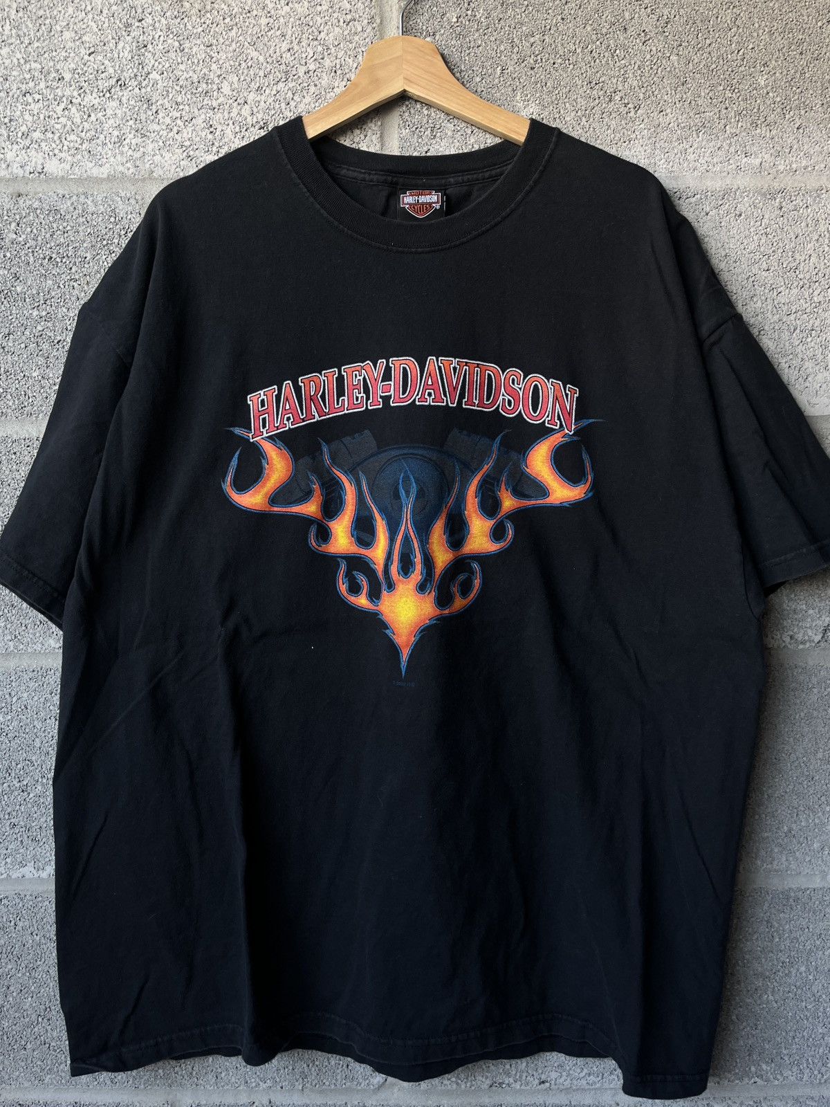 Harley Davidson × Vintage Vintage Harley Davidson Motorcycles Flames T Shirt Size US XXL / EU 58 / 5 - 1 Thumbnail