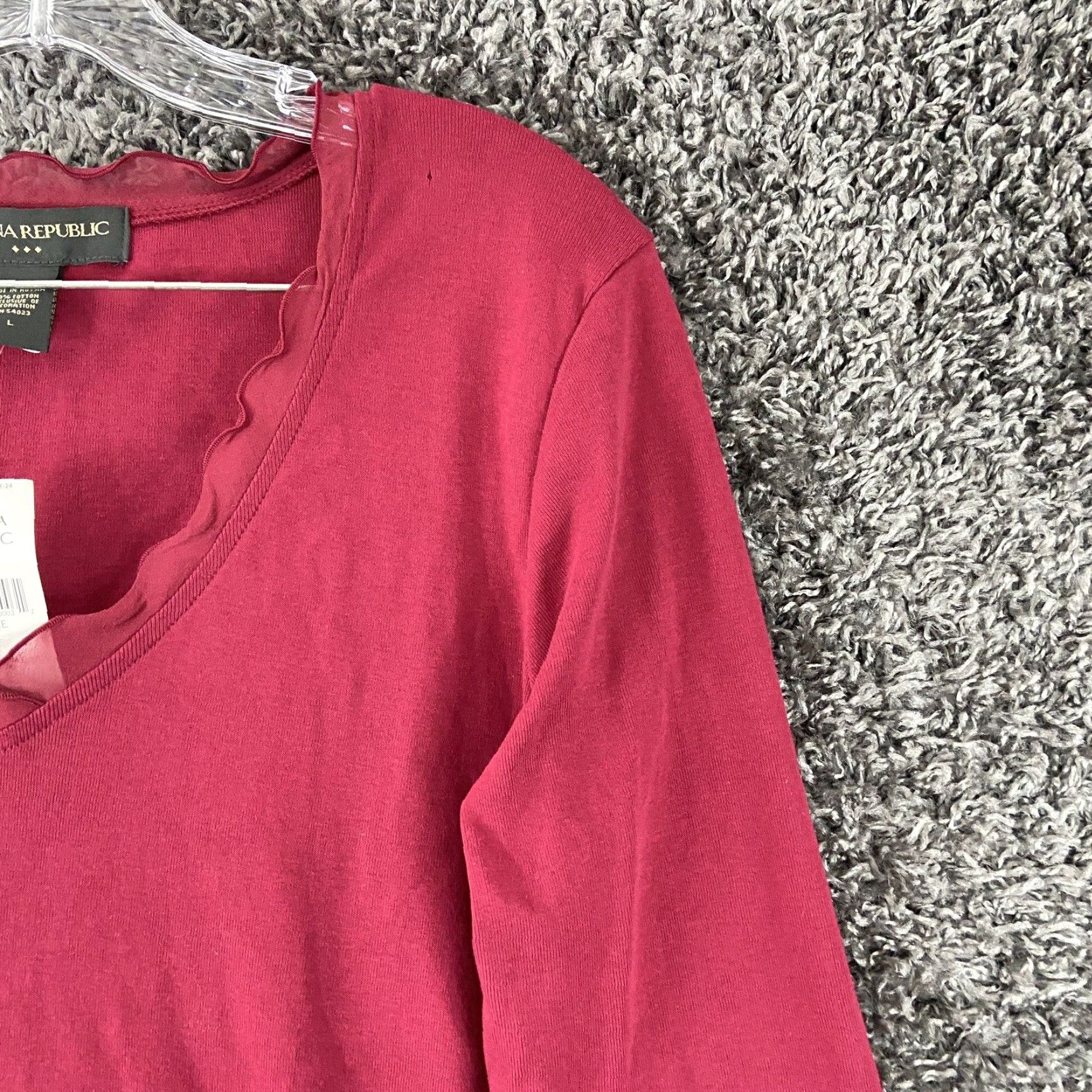 Banana Republic Banana Republic Blouse Women L Red Long Sleeve Size L / US 10 / IT 46 - 3 Thumbnail
