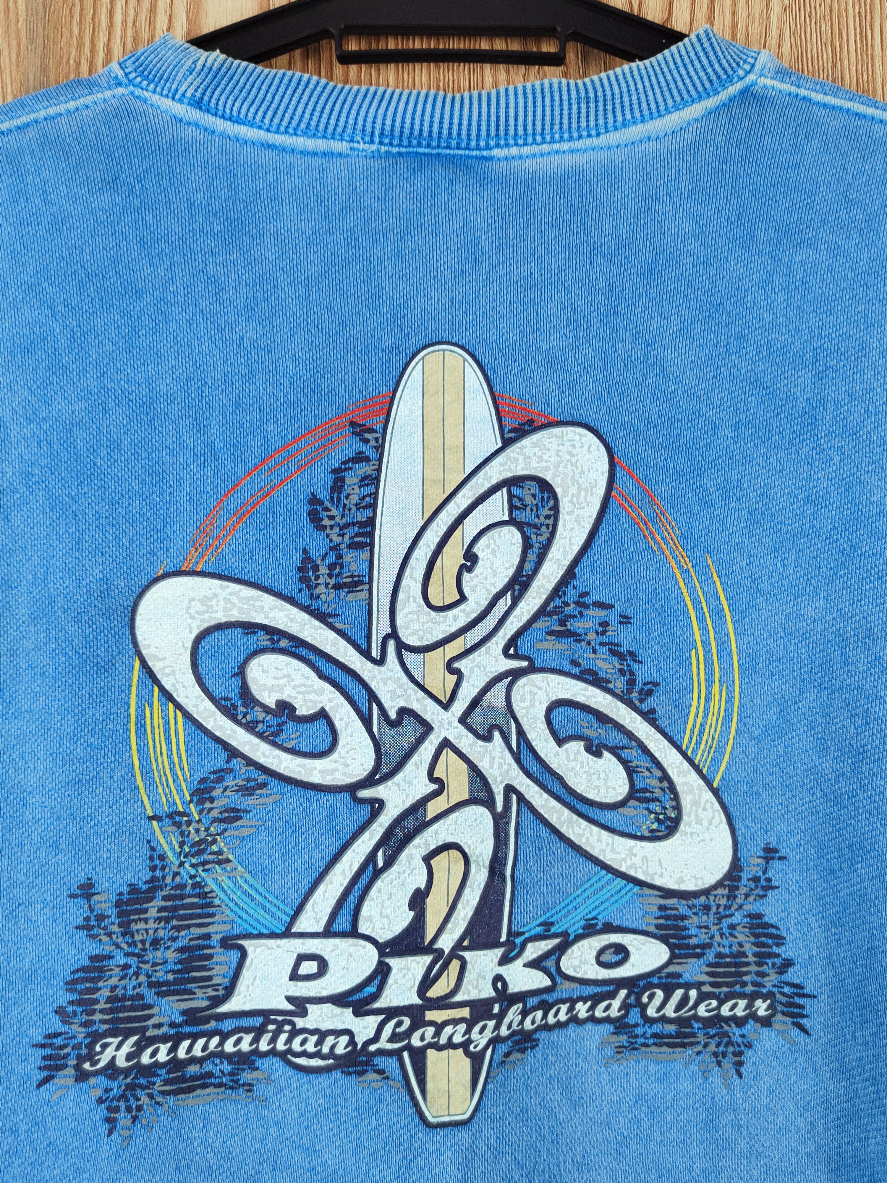 Japanese Brand Piko surfing Blue vintage Sweatshirts #W187 Size US L / EU 52-54 / 3 - 2 Thumbnail