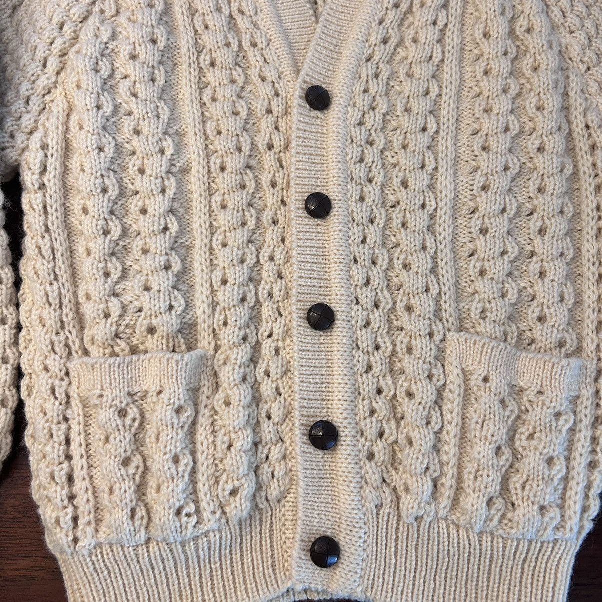 Vintage Clady Knit Aran Irish Wool Fisherman Cardigan Cableknit 38 Size US S / EU 44-46 / 1 - 3 Thumbnail