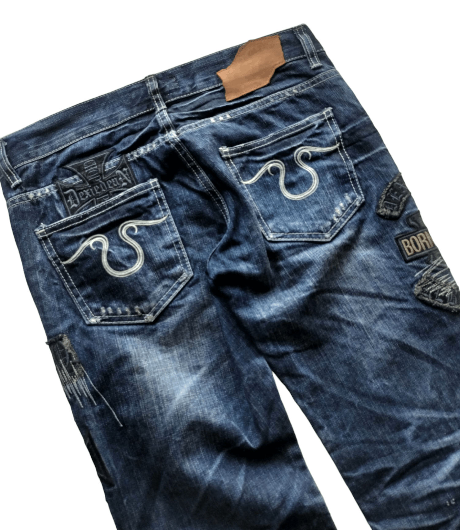 KMRii Flare jeans Dixie dean whisker patched Size US 30 / EU 46 - 5 Thumbnail