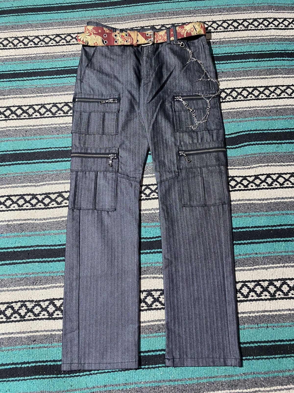 semanticdesign 2000s SemanticDesign - Vkei Waxed Multi Cargo Pants Size US 31 - 1 Thumbnail