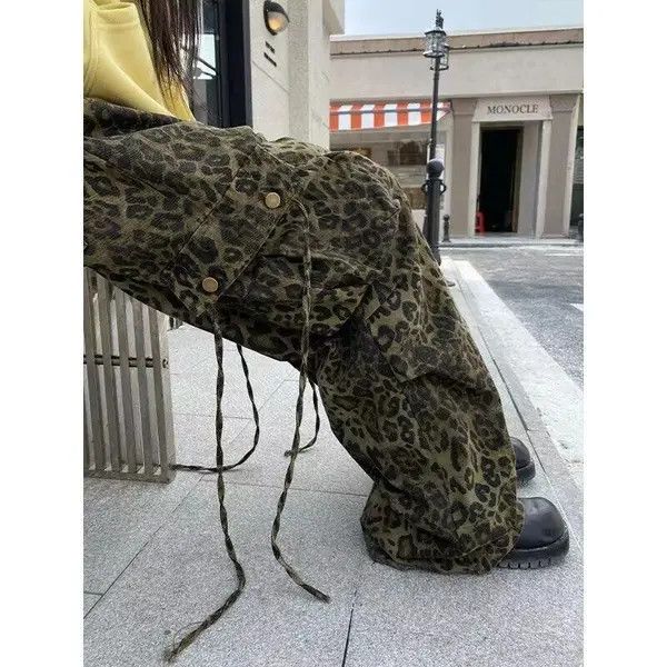 Japanese Brand × Vintage Retro leopard print paratrooper multi-pocket cargo trousers Size US 30 / EU 46 - 2 Thumbnail