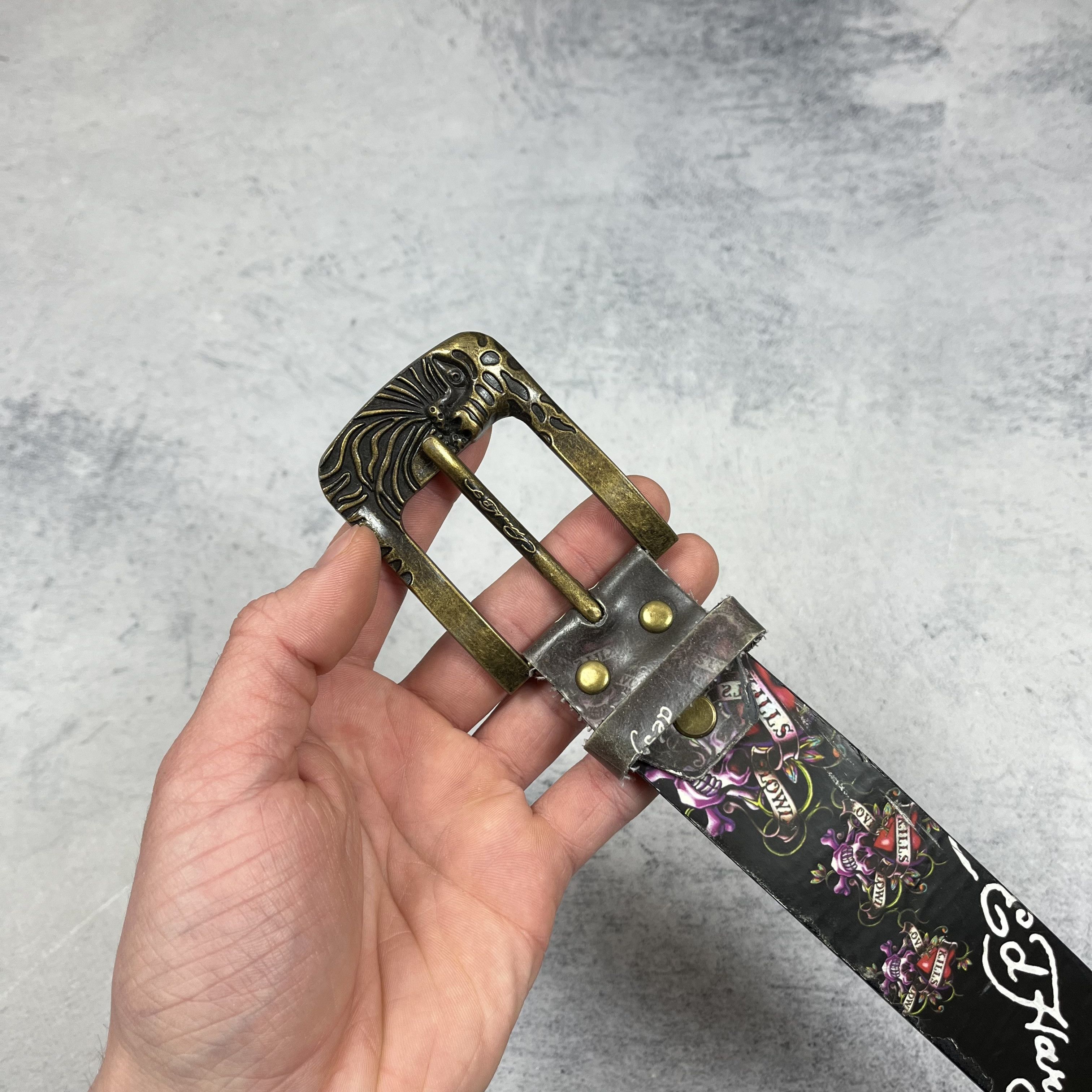 Ed Hardy Vintage Ed Hardy Y2K Skulls Tattoo belt 2000’s Size ONE SIZE - 2 Thumbnail