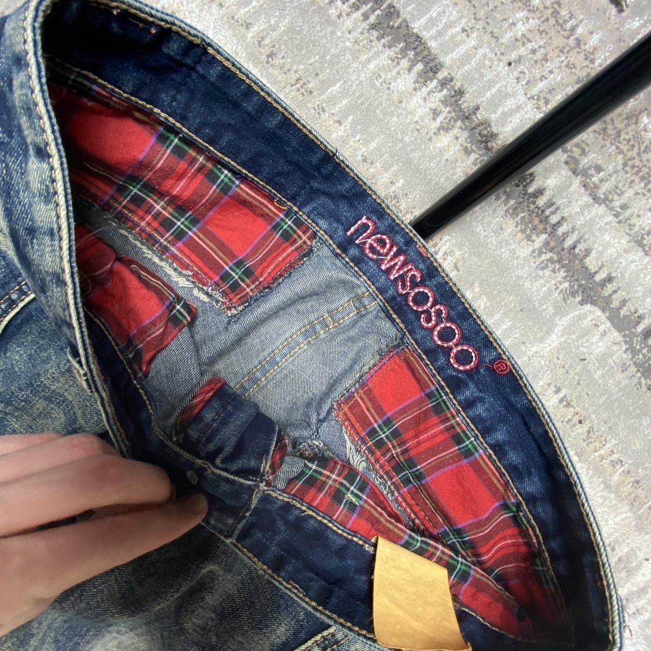 Japanese Brand Vintage Y2K Patchwork Denim Jeans Blue 32" Size US 32 / EU 48 - 4 Thumbnail